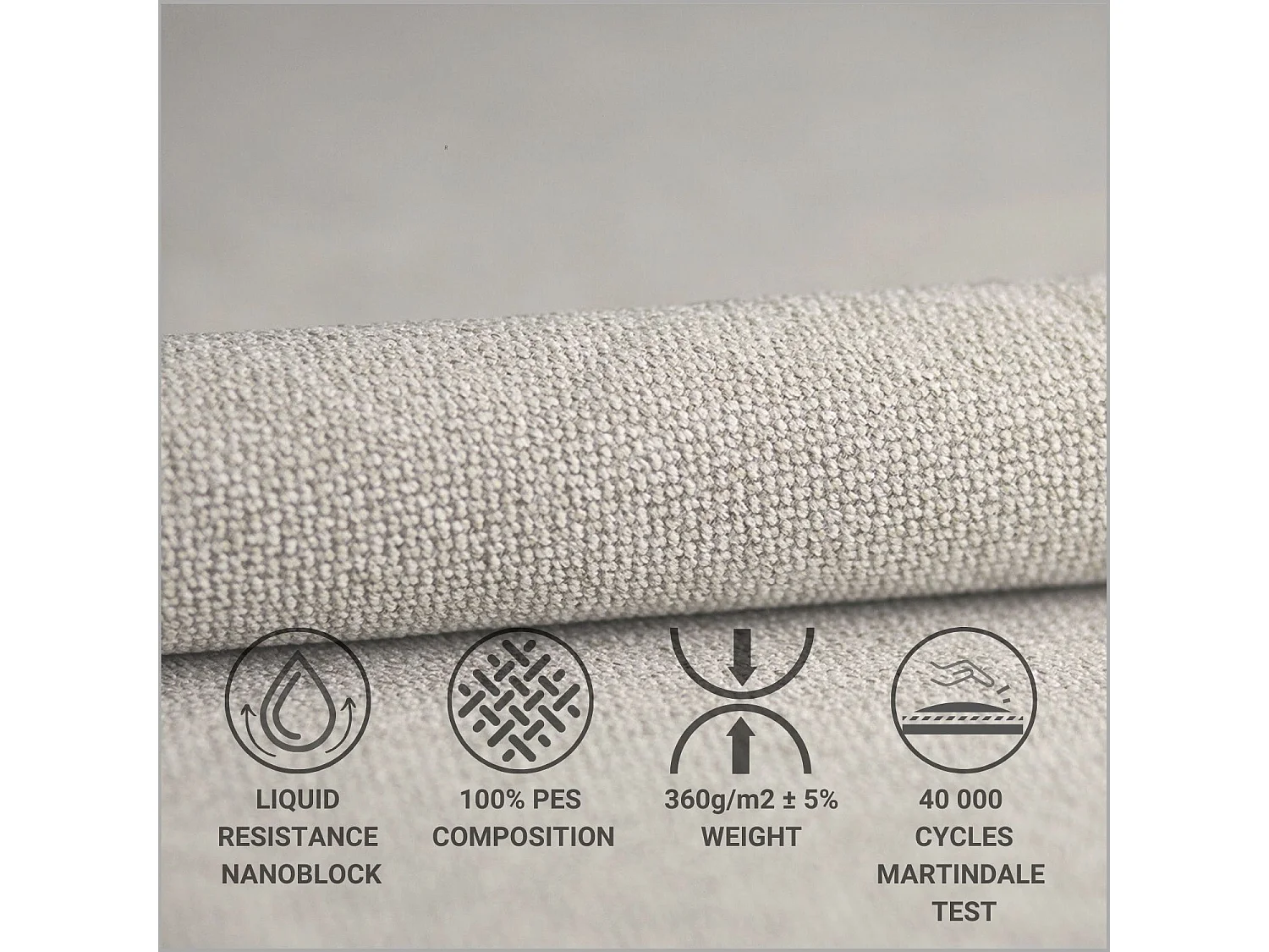 Lit coffre Livy - 160 x 200 cm - toile tissée - beige