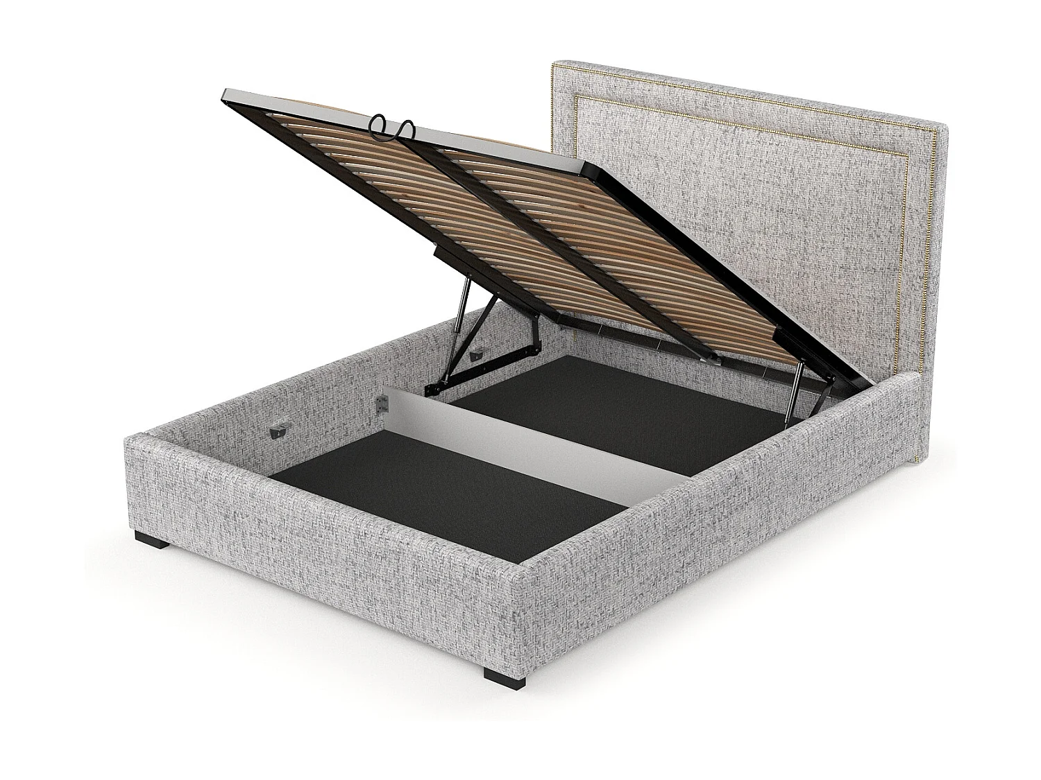 Polsterbett Como - 160 x 200 cm - Webstoff - hellgrau