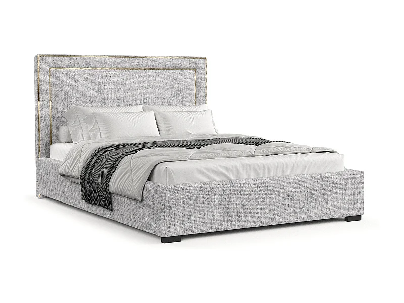 Polsterbett Como - 160 x 200 cm - Webstoff - hellgrau