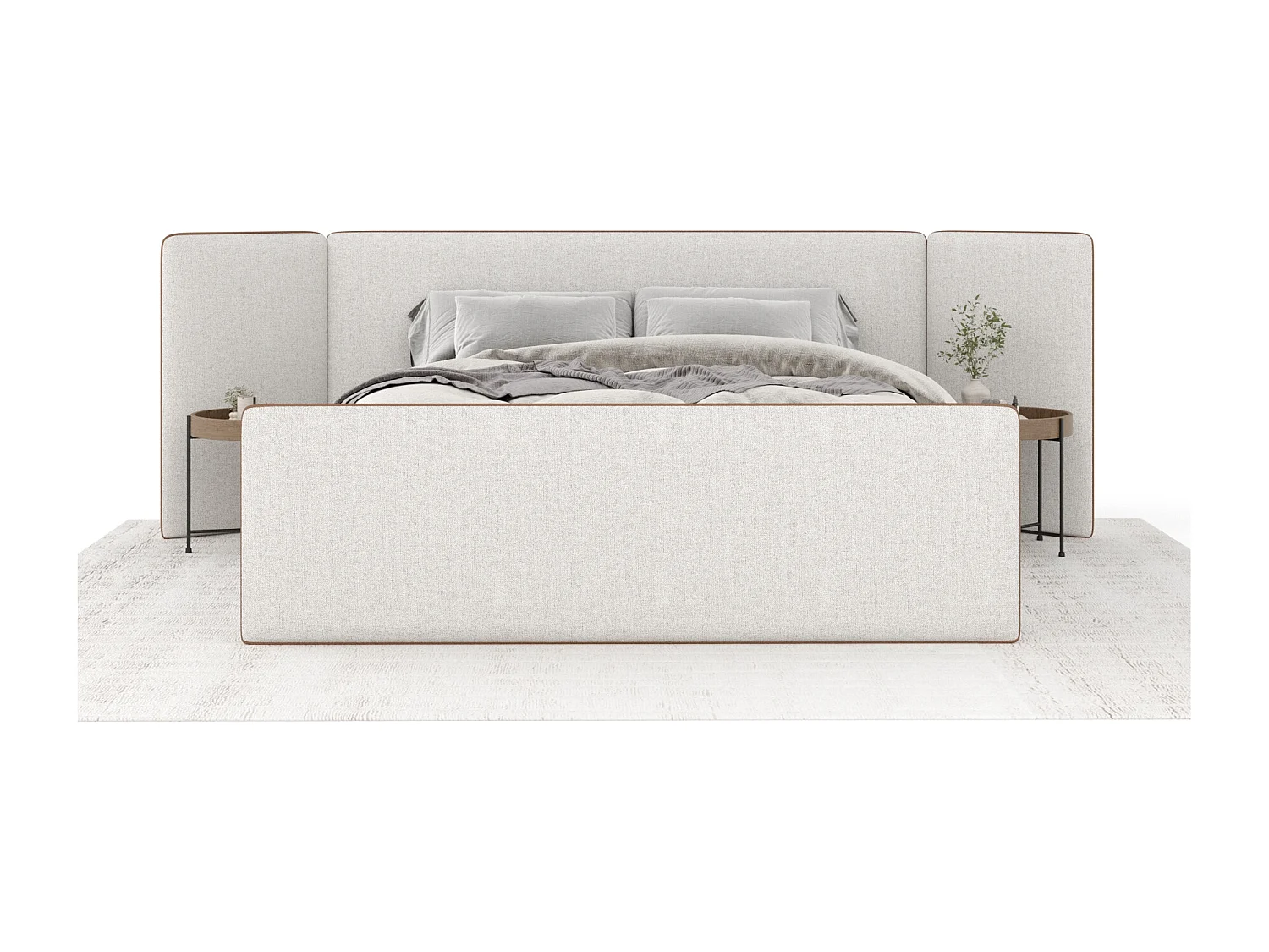 Polsterbett Tokyo - 180 x 200 cm - Webstoff - creme