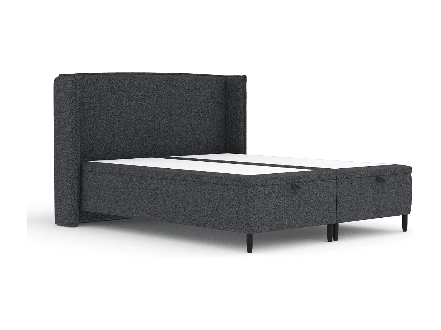 Lit coffre en toile tissée Ritual - 180 x 200 cm - noir