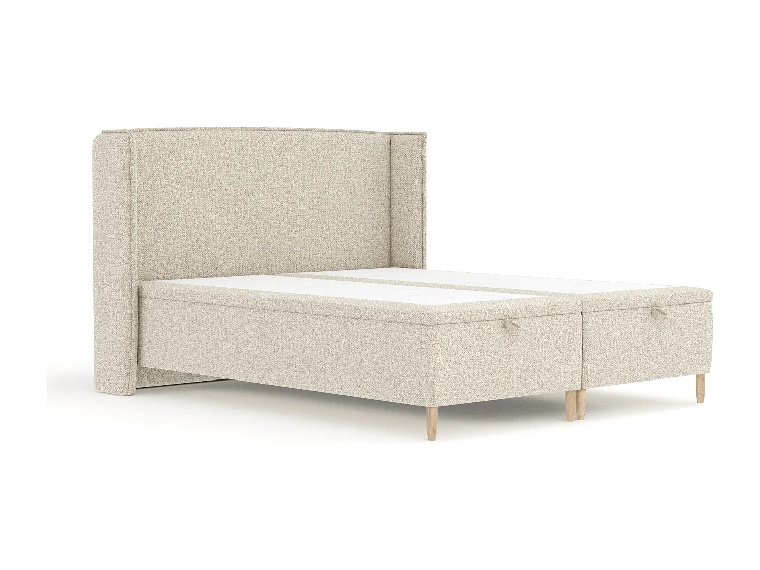 Łóżko tapicerowane w tkaninie boucle Ritual - 180 x 200 cm - beżowy