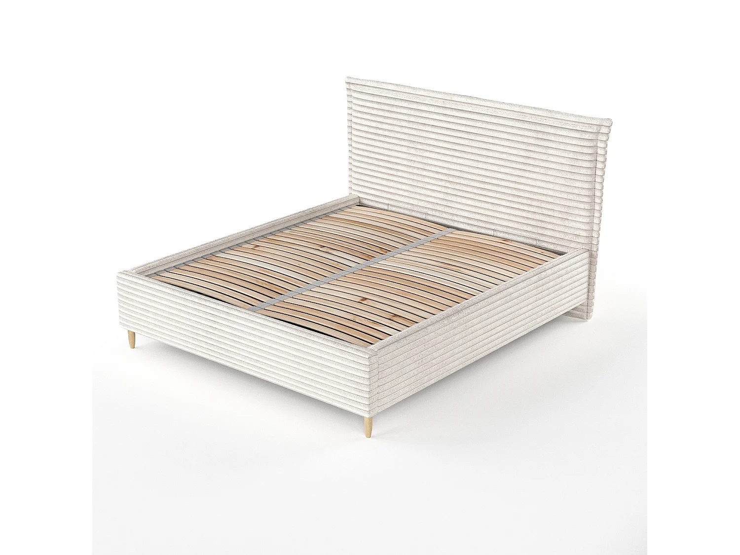 Lit coffre Cape Cod - 120 x 200 cm - velours - creme