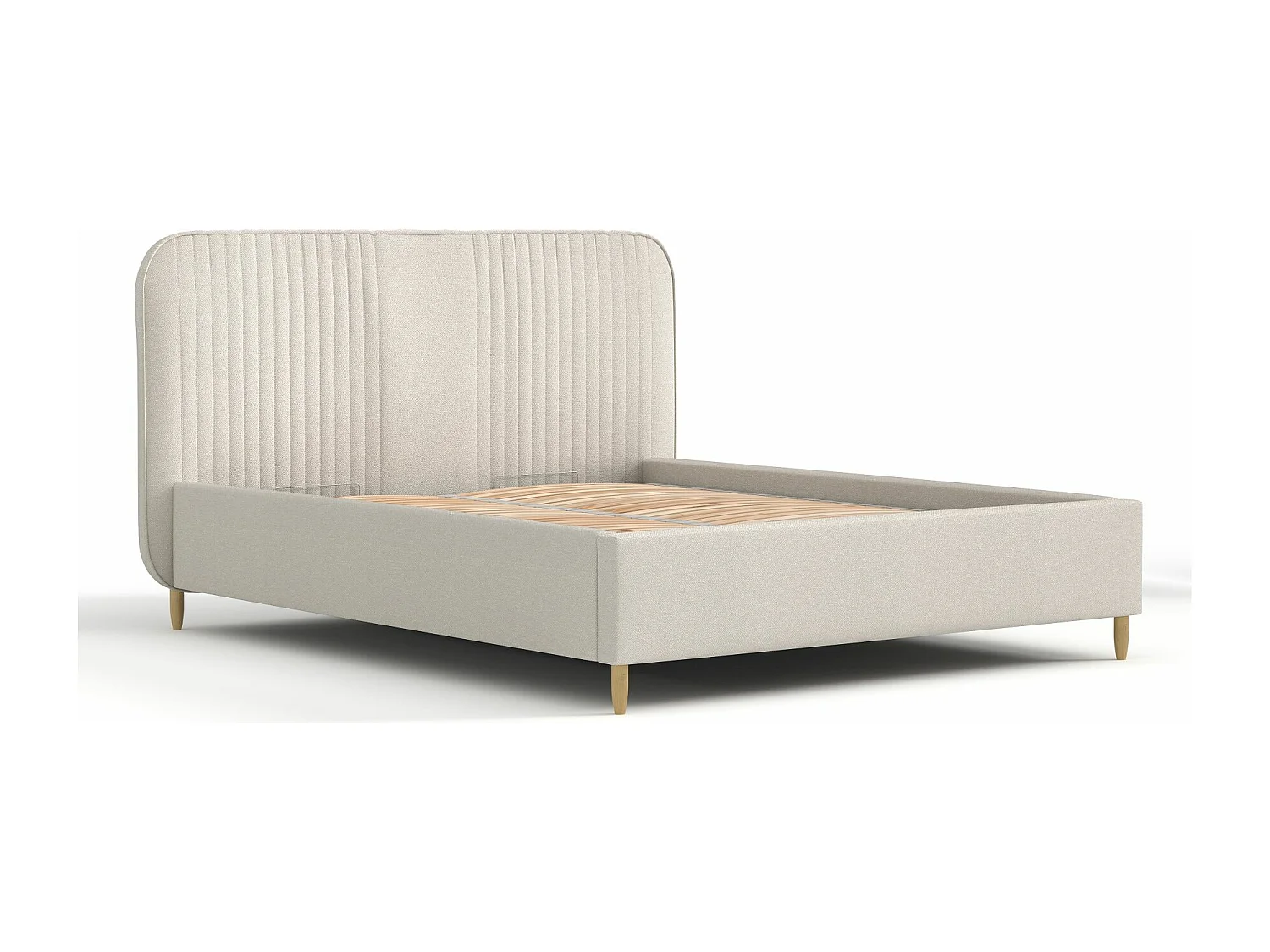 Polsterbett Livy - 120 x 200 cm - Webstoff - beige