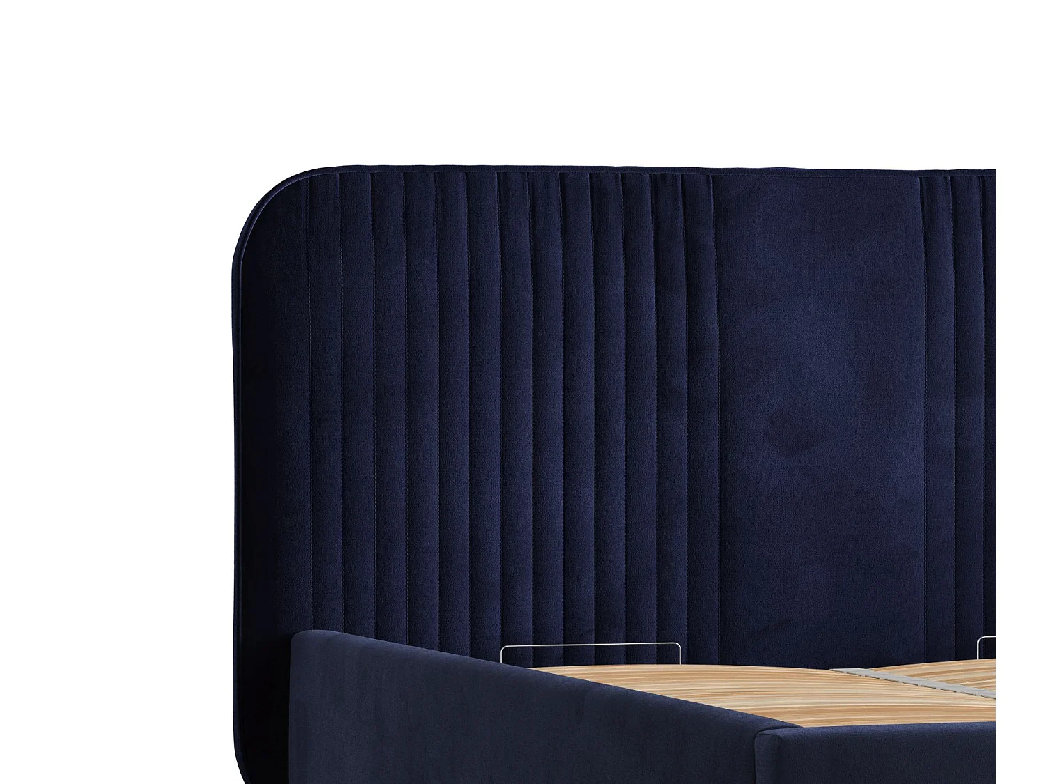 Lit coffre Livy - 120 x 200 cm - velours - bleu marine