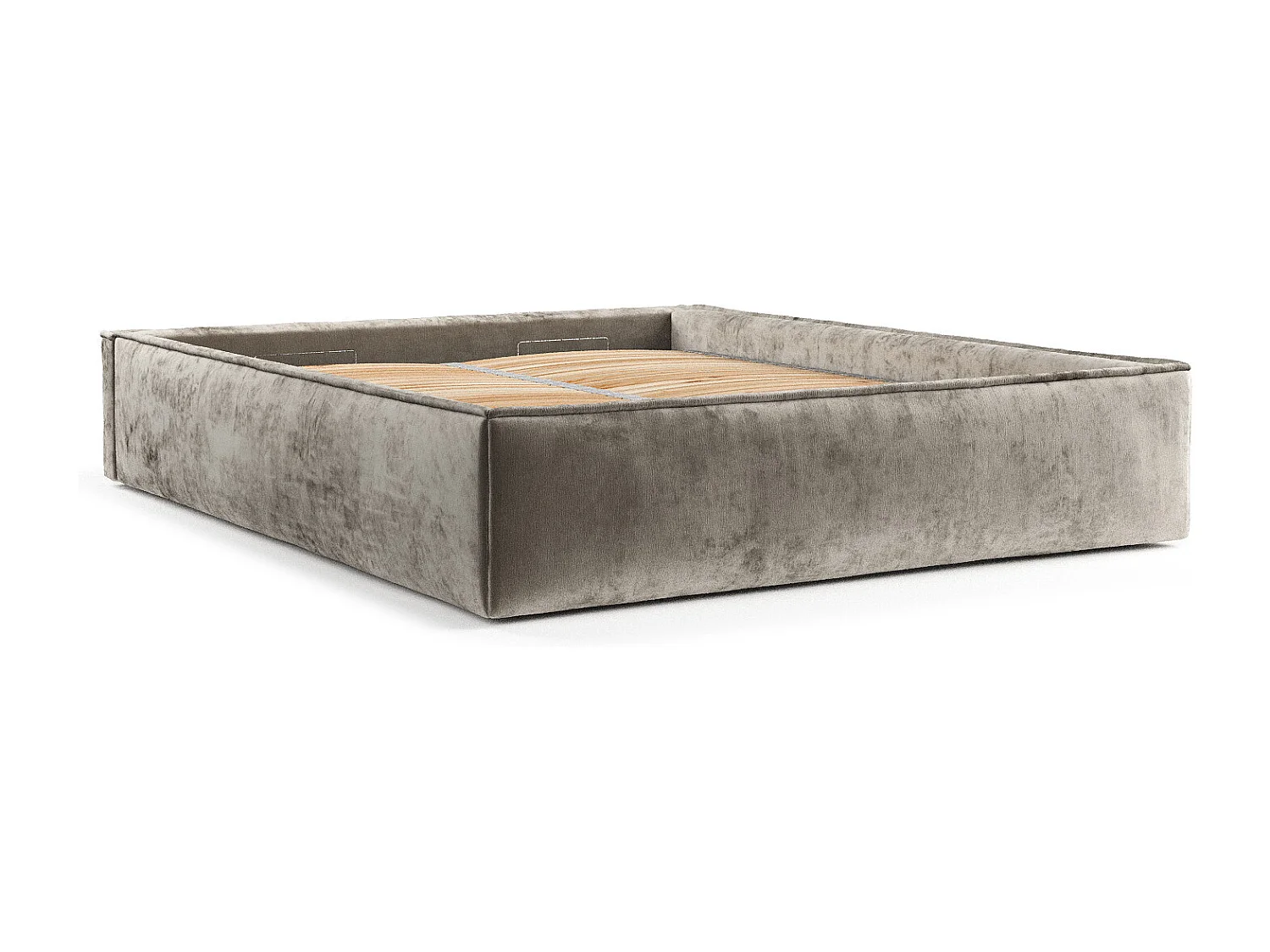 Lit coffre Alvar - 160 x 200 cm - chenille - beige