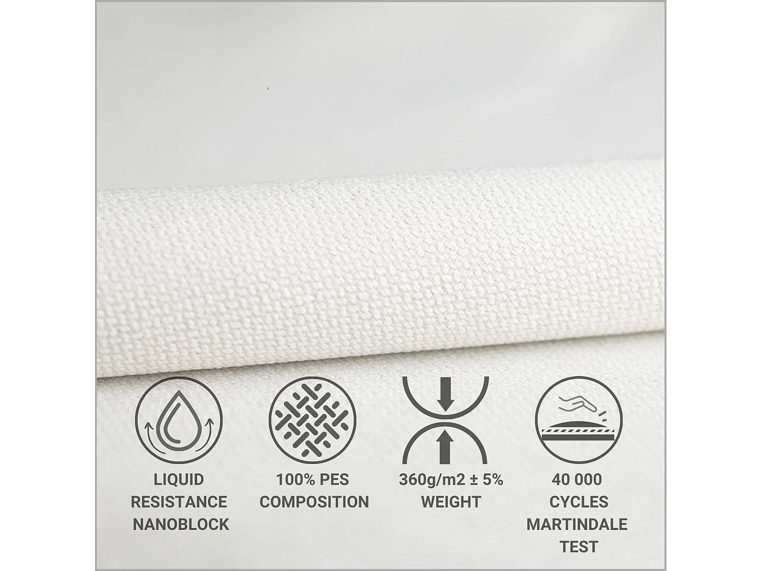 Lit coffre Livy - 140 x 200 cm - toile tissée - crème