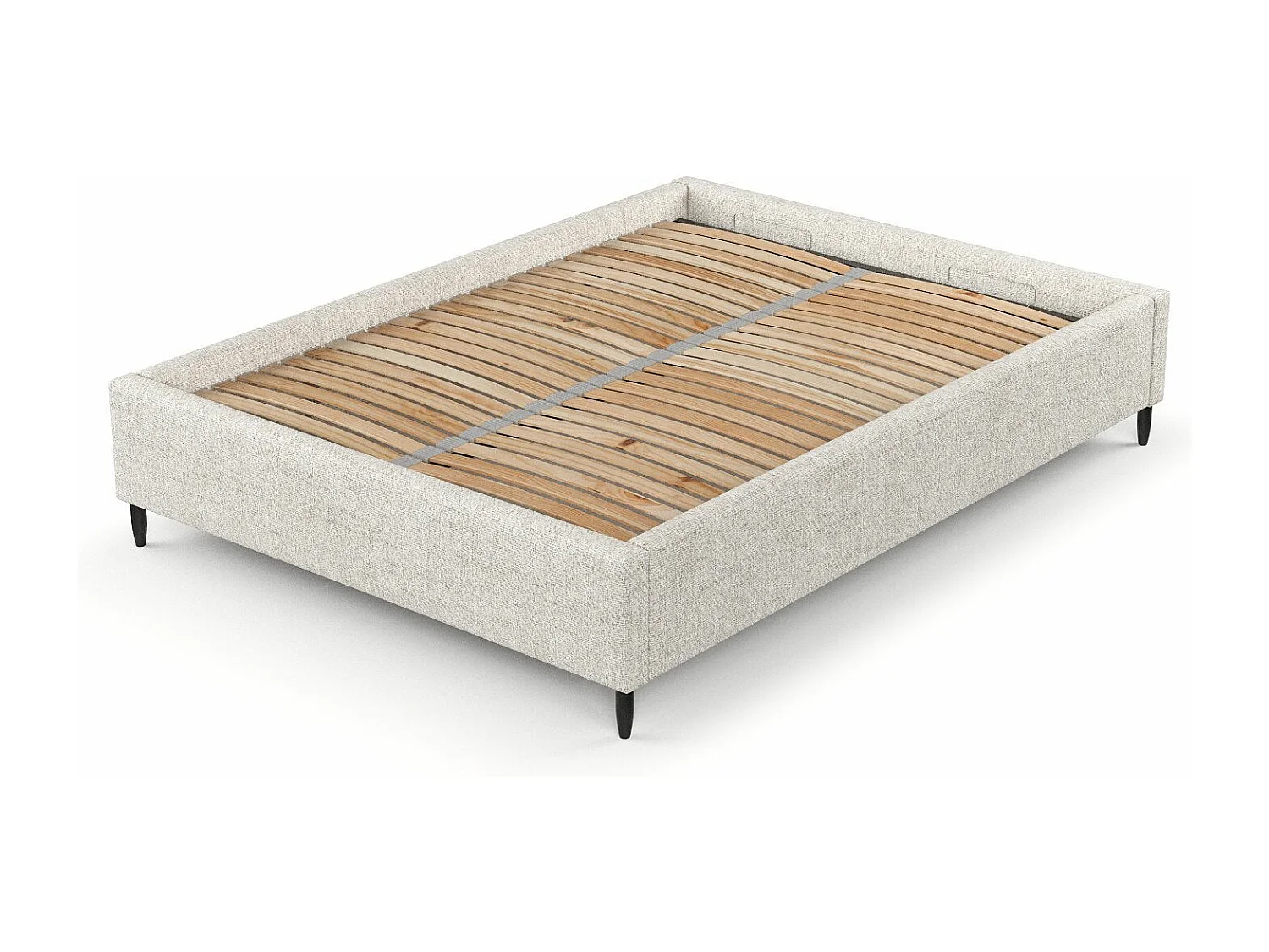 Polsterbett Larch - 120 x 200 cm - Webstoff - creme