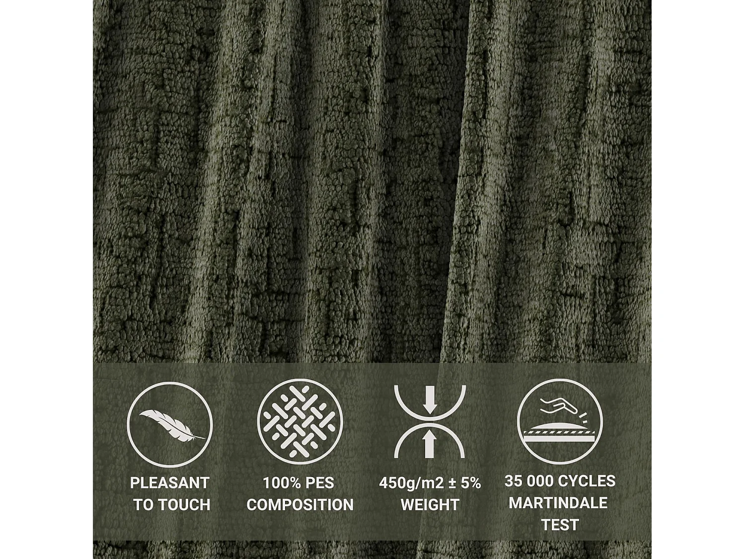 Lit coffre en tissu chenille Ritual - 160 x 200 cm - vert olive