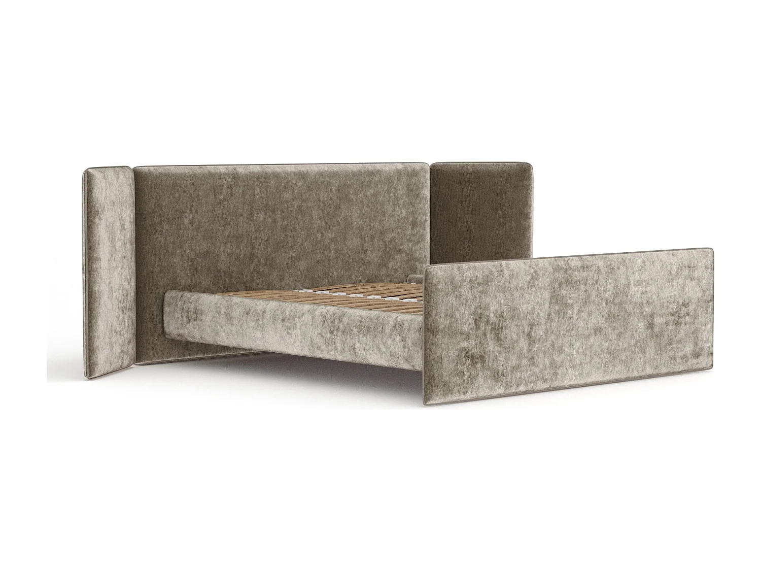 Polsterbett Tokyo - 200 x 200 cm - Chenille-Stoff - beige