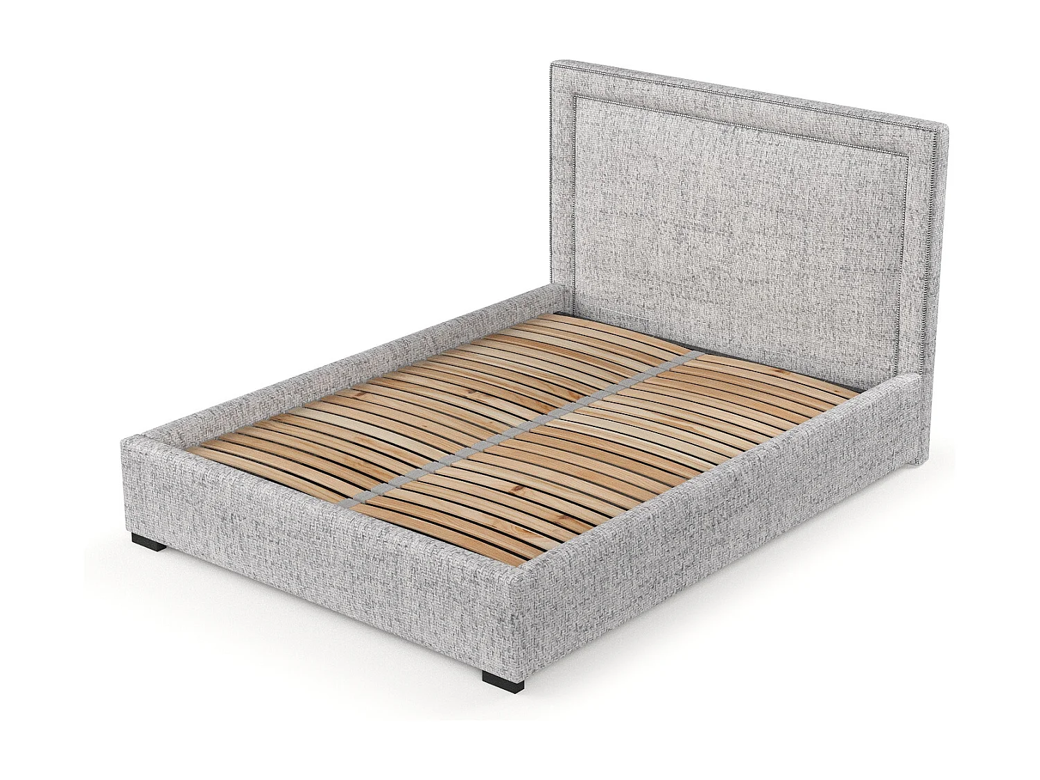 Polsterbett Como - 160 x 200 cm - Webstoff - hellgrau