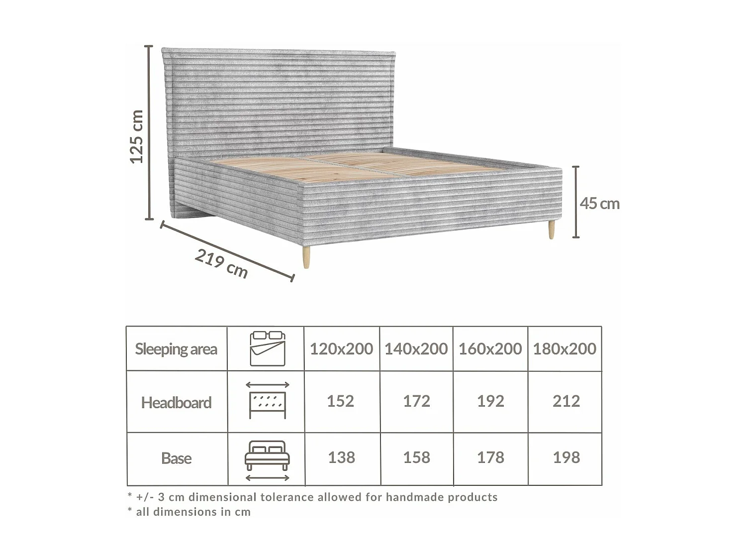 Lit coffre Cape Cod - 140 x 200 cm - velours - creme