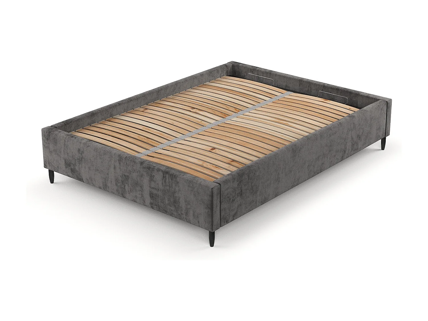 Polsterbett Larch - 180 x 200 cm - Chenille-Stoff - dunkelgrau