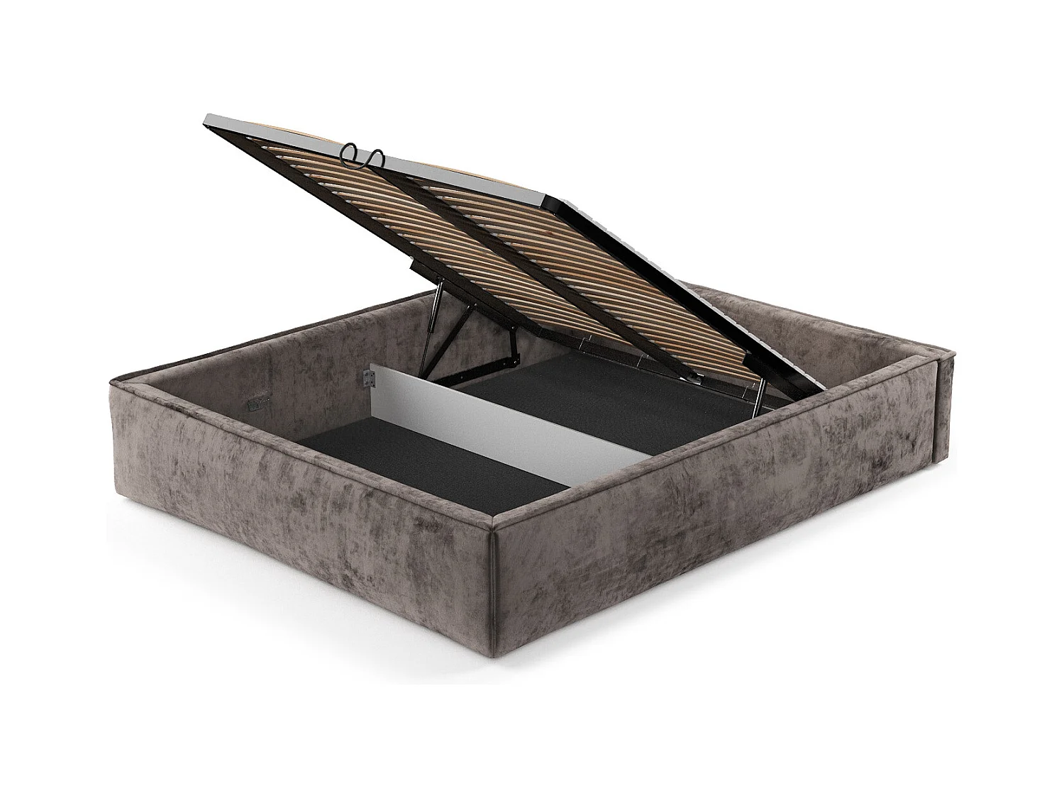 Polsterbett Alvar - 140 x 200 cm - Chenille-Stoff - braun