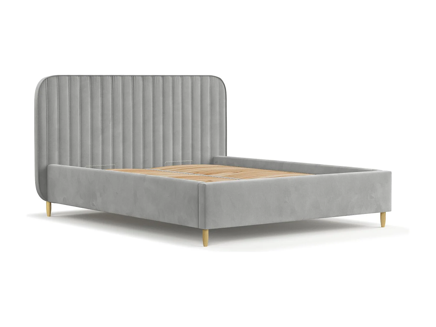 Lit coffre Noto - 120 x 200 cm - velours - gris