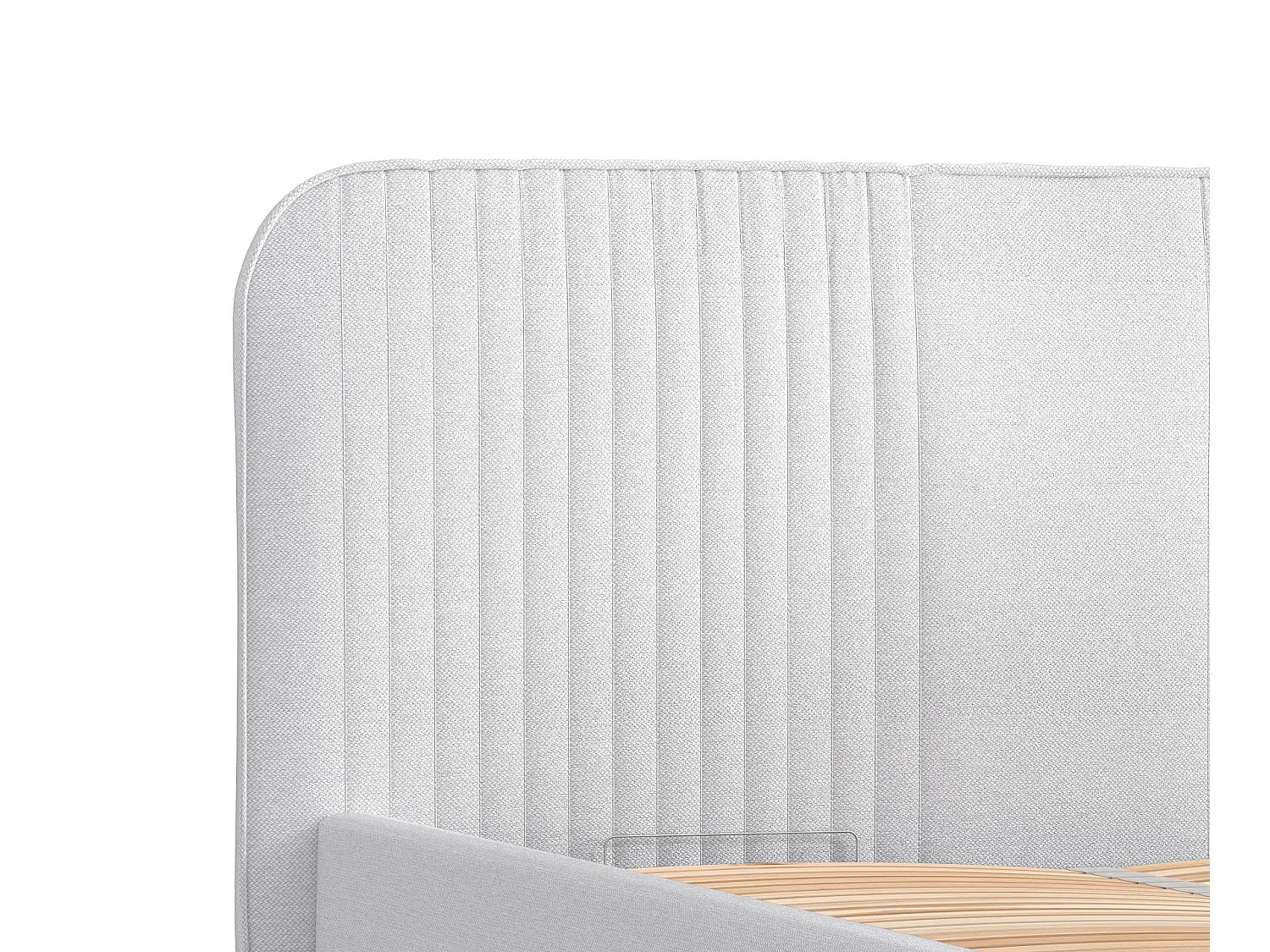 Lit coffre Livy - 140 x 200 cm - toile tissée - gris clair