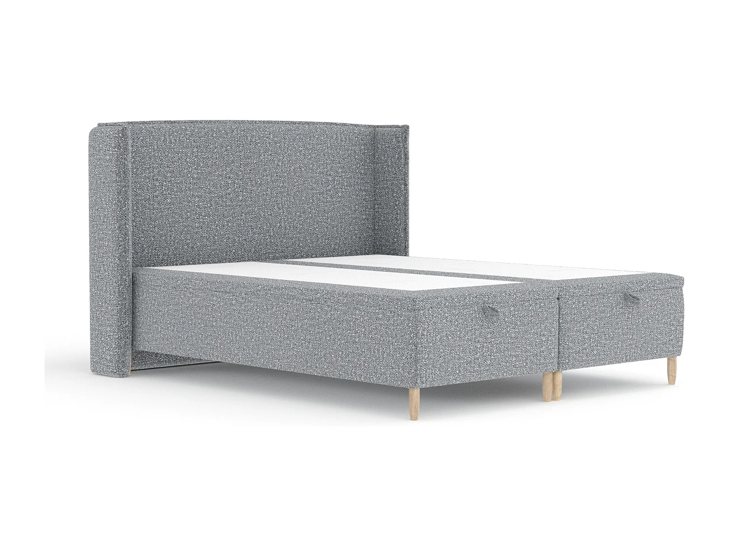 Łóżko tapicerowane w tkaninie boucle Ritual - 180 x 200 cm - szary