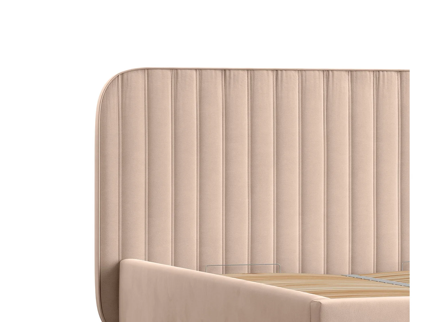 Lit coffre Noto - 140 x 200 cm - velours - beige rose