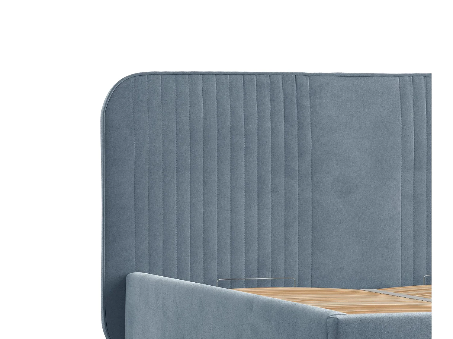 Polsterbett Livy - 140 x 200 cm - Samtstoff - blau grau