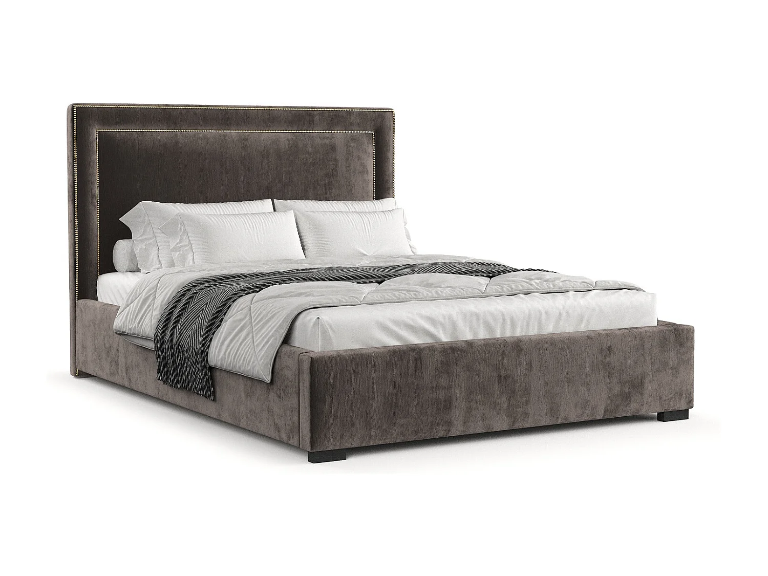 Polsterbett Como - 180 x 200 cm - Chenille-Stoff - braun