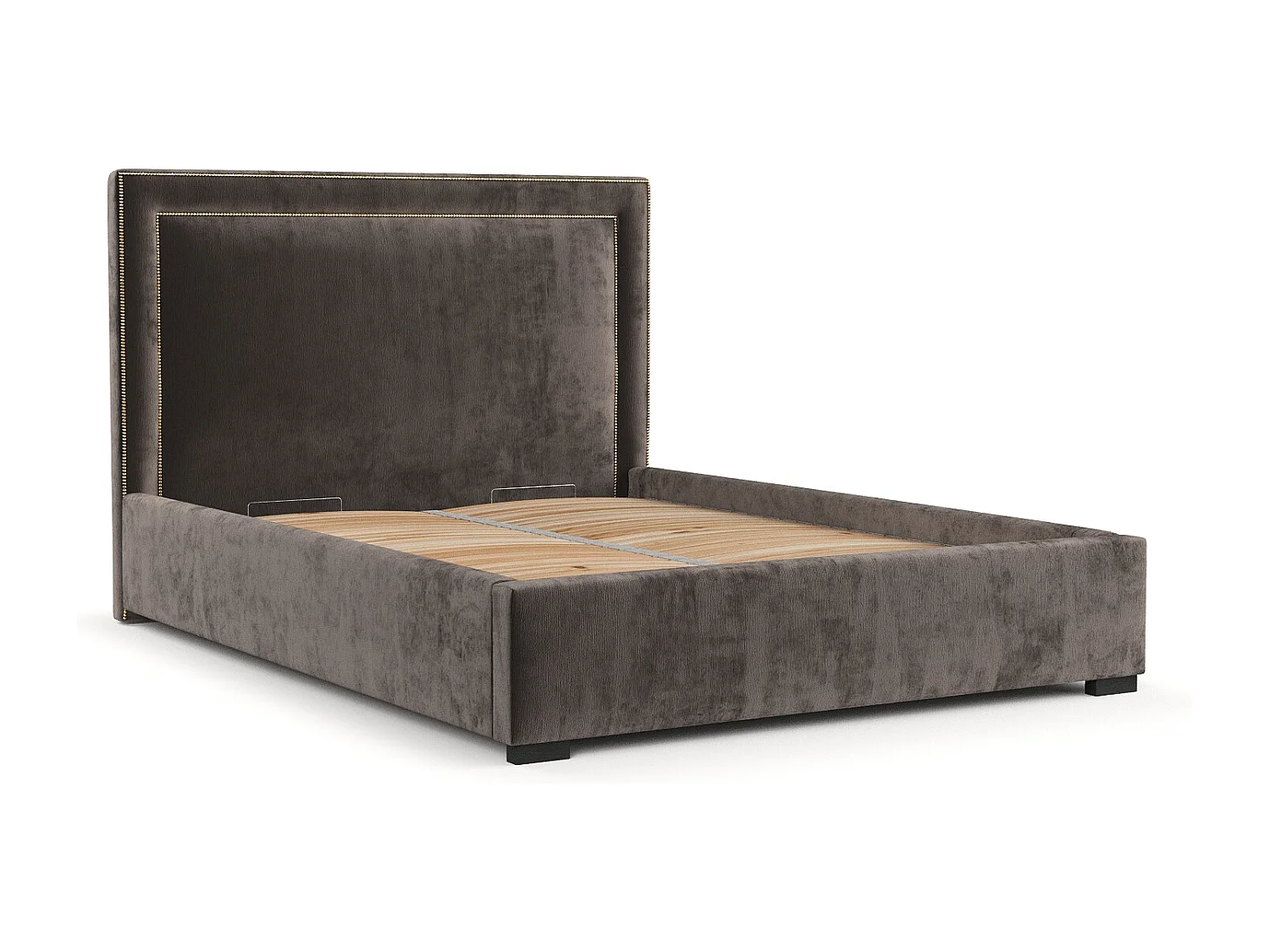 Polsterbett Como - 180 x 200 cm - Chenille-Stoff - braun