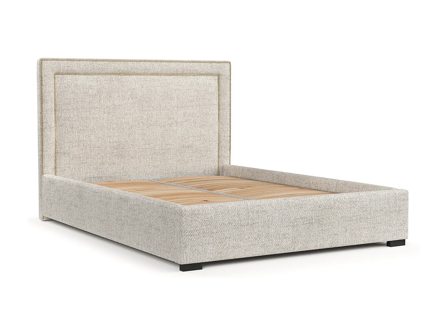 Polsterbett Como - 140 x 200 cm - Webstoff - creme