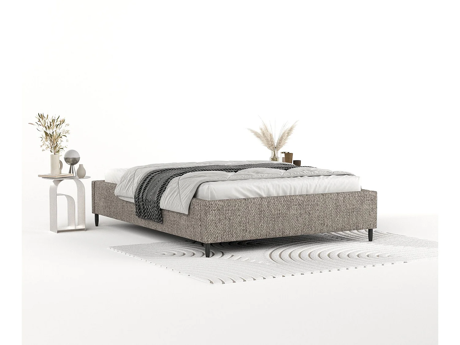 Polsterbett Larch - 180 x 200 cm - Webstoff - braun