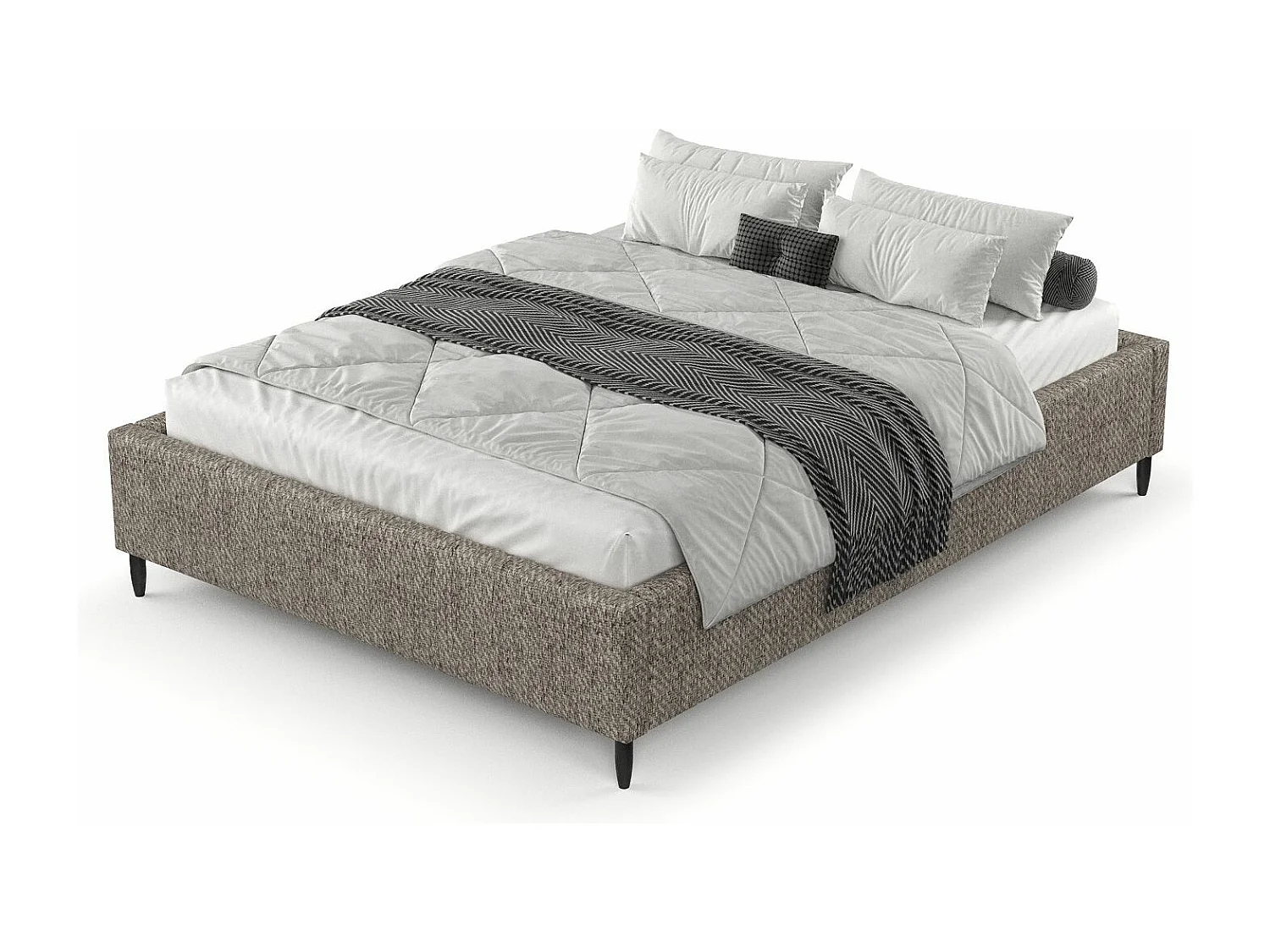 Polsterbett Larch - 120 x 200 cm - Webstoff - braun