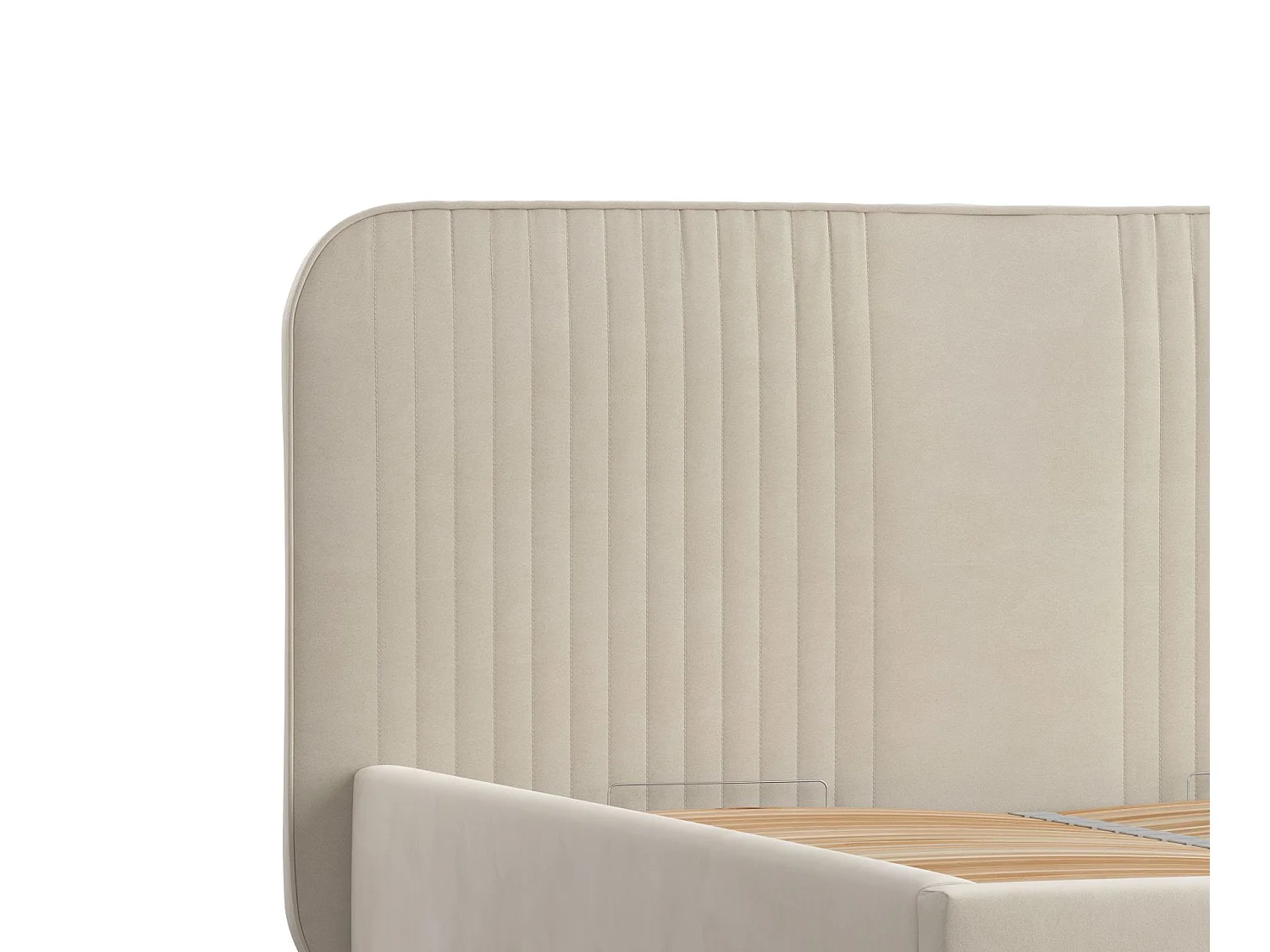 Polsterbett Livy - 180 x 200 cm - Samtstoff - creme