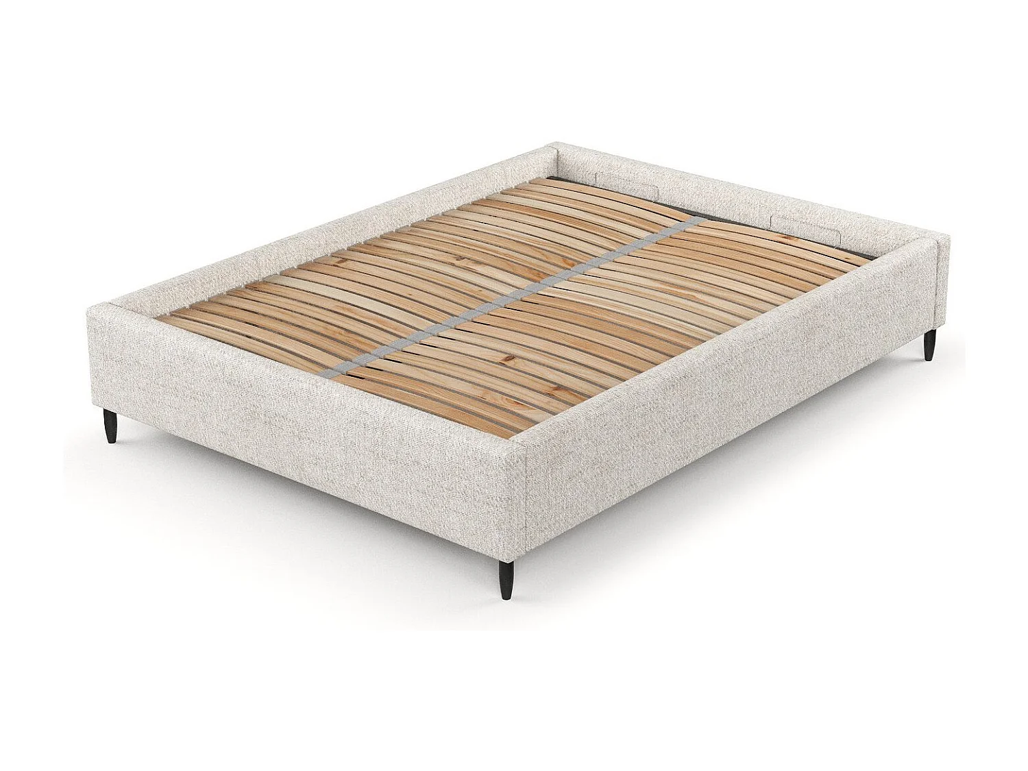 Polsterbett Larch - 200 x 200 cm - Webstoff - creme