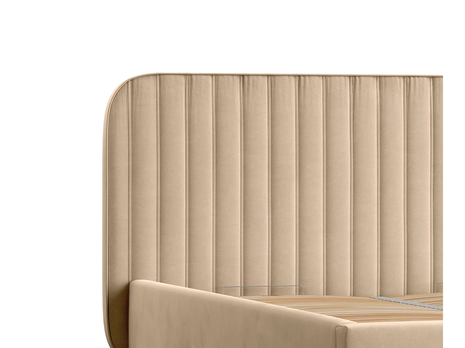 Lit coffre Noto - 120 x 200 cm - velours - beige