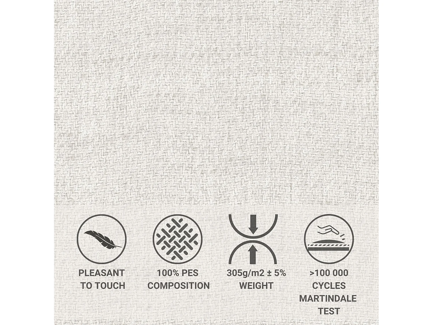 Lit coffre Como - 180 x 200 cm - toile tissée - creme