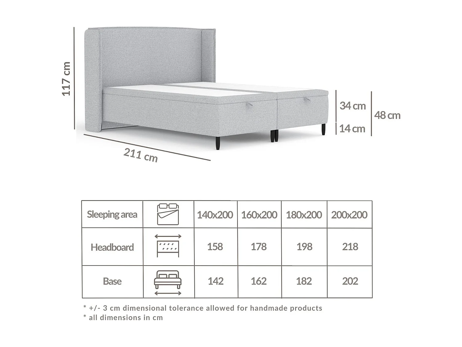 Lit coffre en toile tissée Ritual - 200 x 200 cm - vert