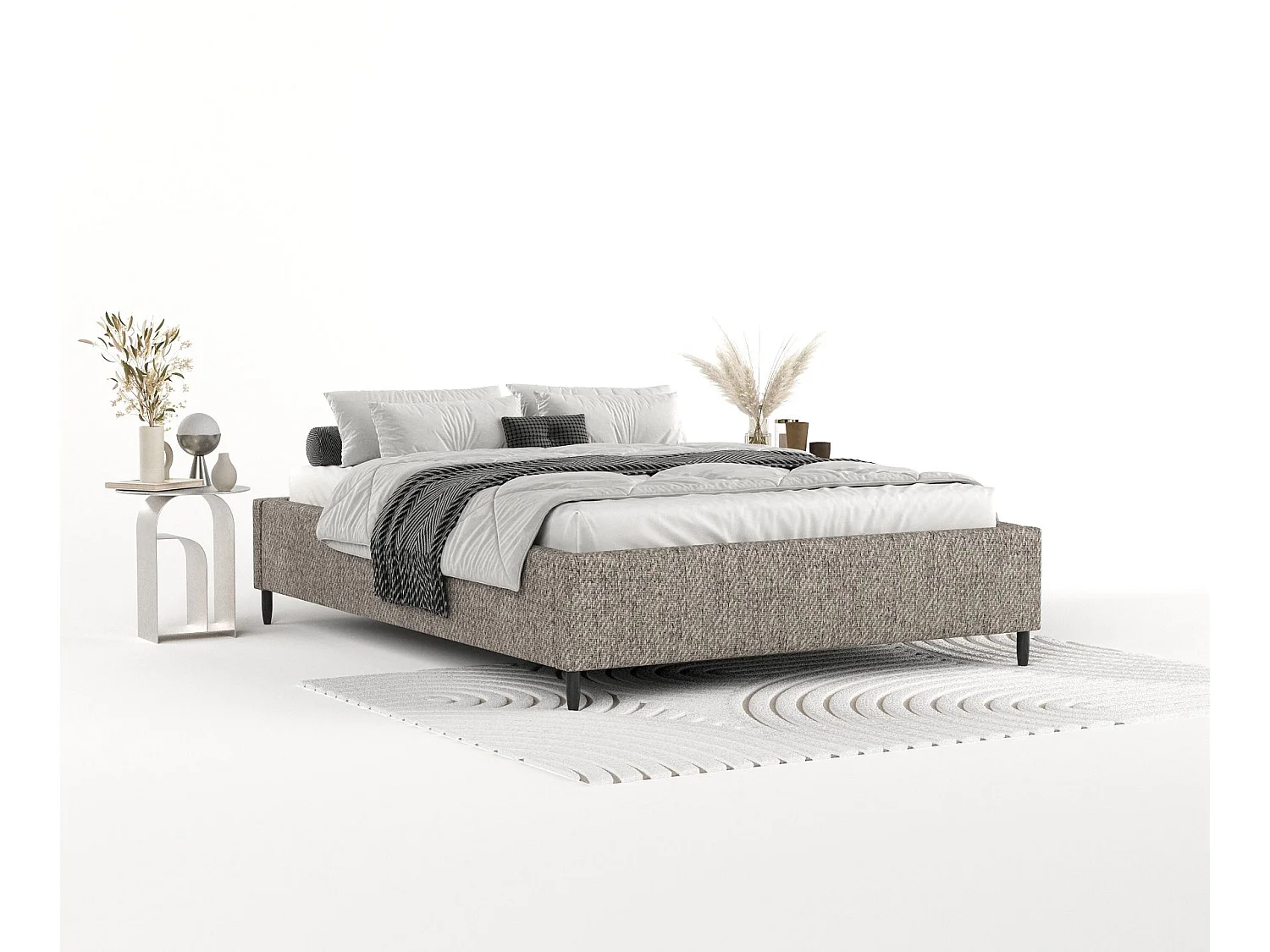 Polsterbett Larch - 180 x 200 cm - Webstoff - braun