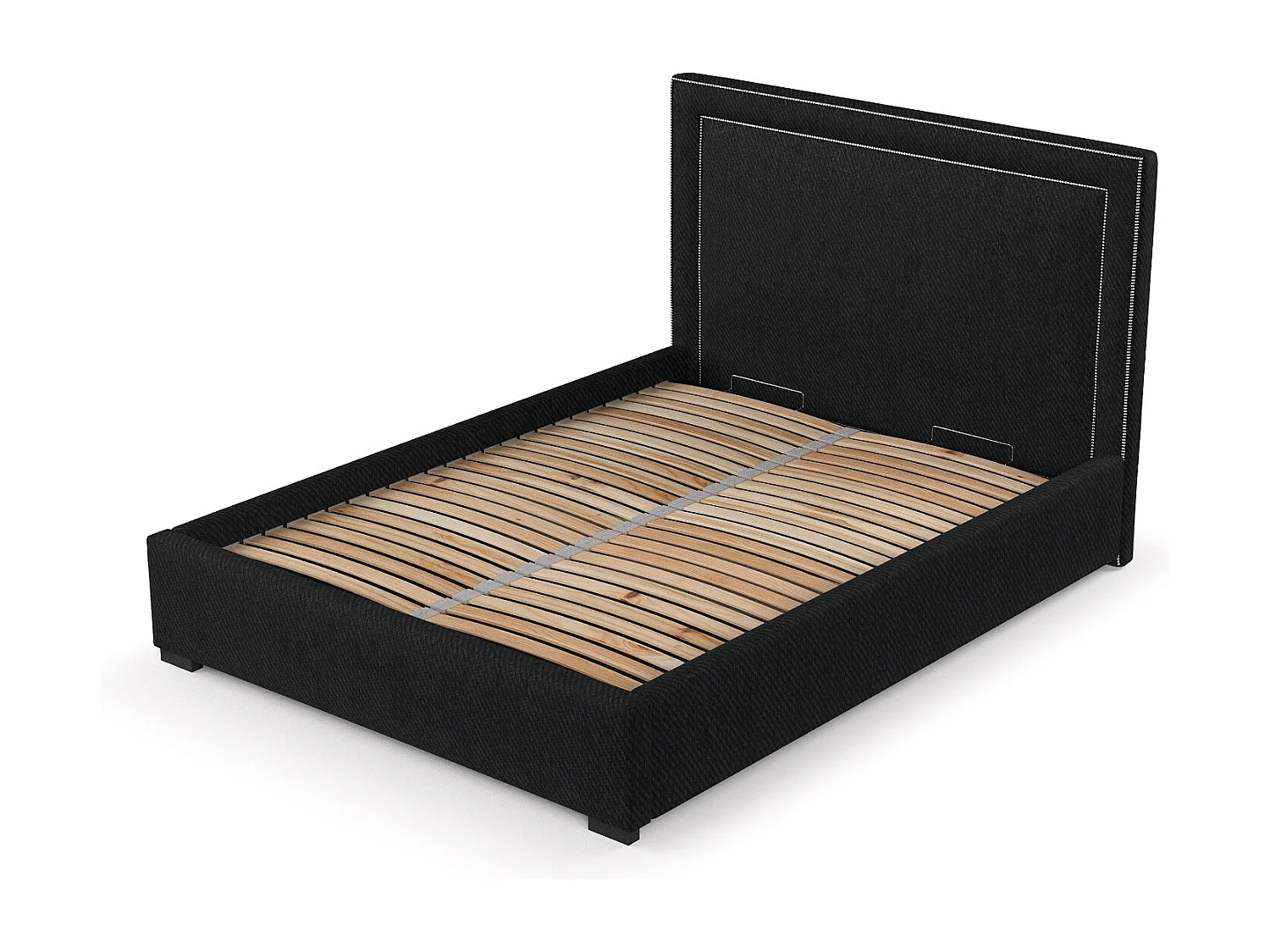 Polsterbett Como - 180 x 200 cm - Webstoff - schwarz