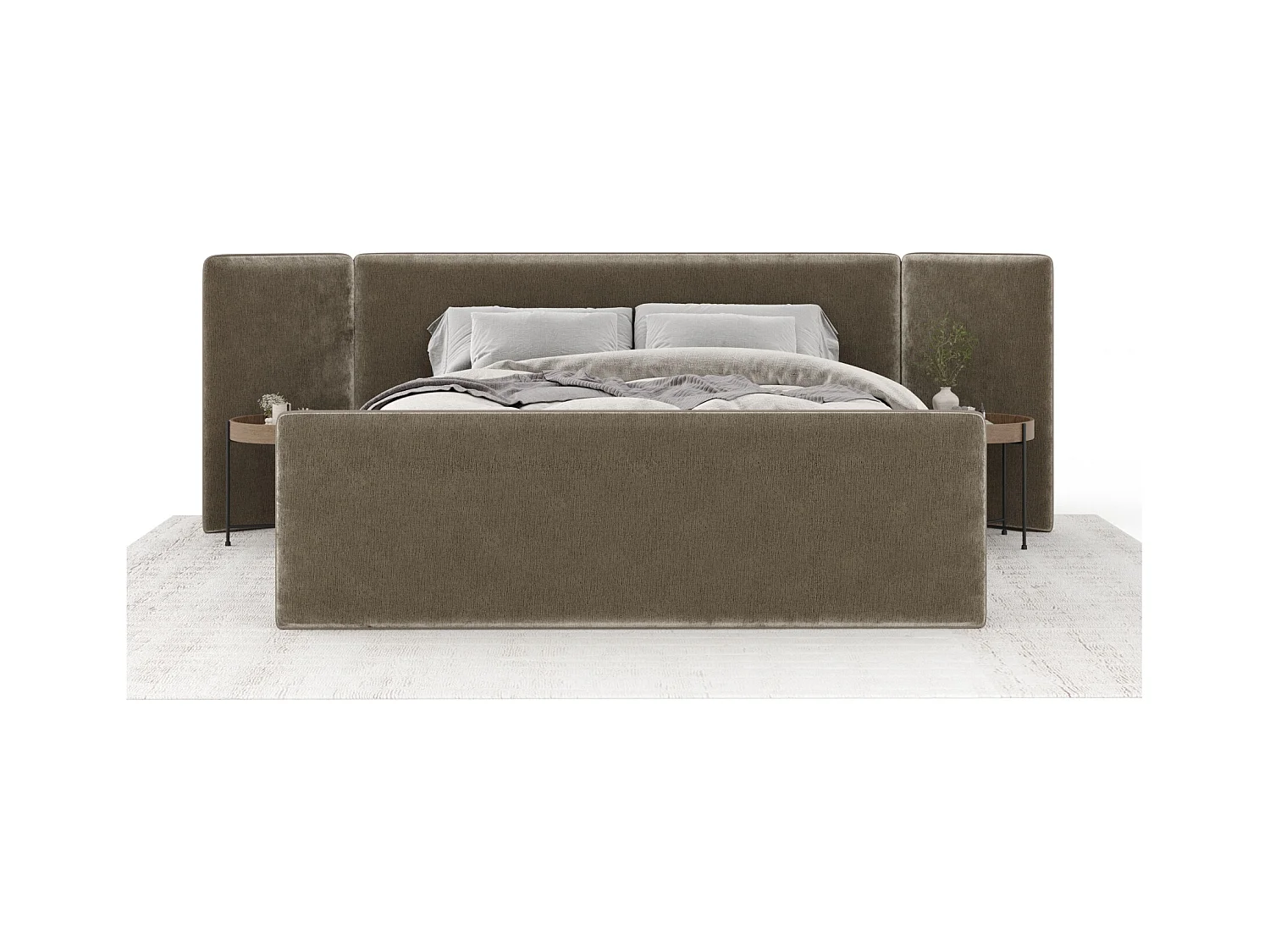 Polsterbett Tokyo - 180 x 200 cm - Chenille-Stoff - beige