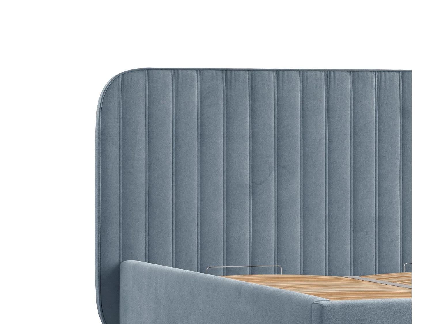 Lit coffre Noto - 120 x 200 cm - velours - bleu gris