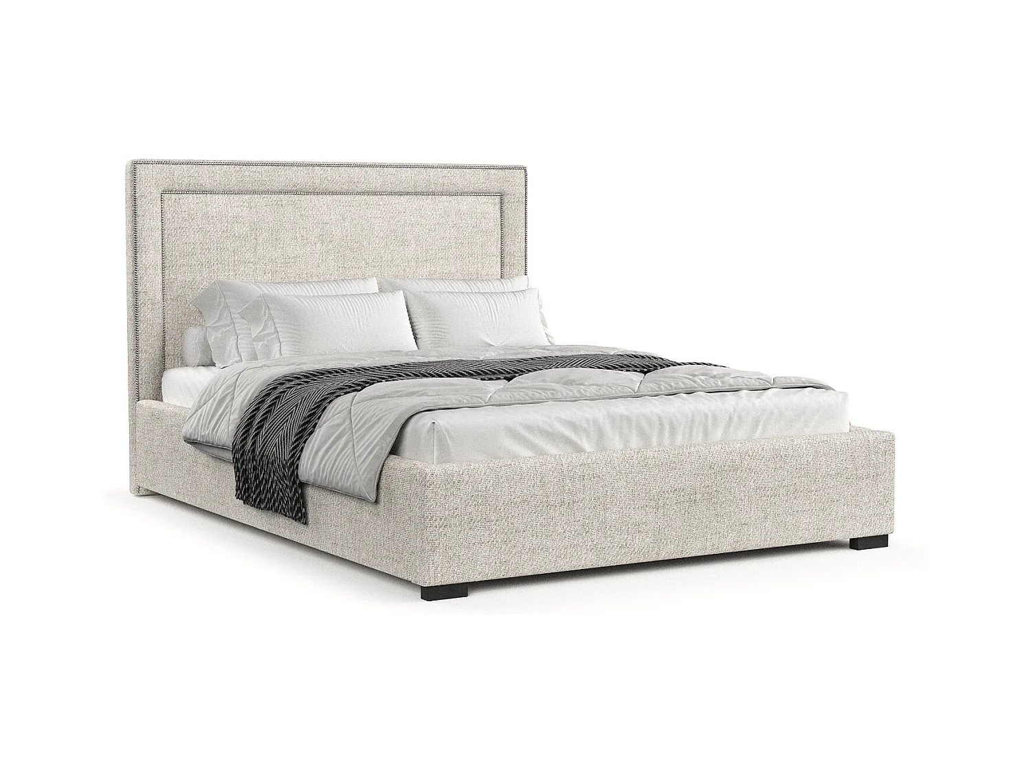 Polsterbett Como - 140 x 200 cm - Webstoff - creme