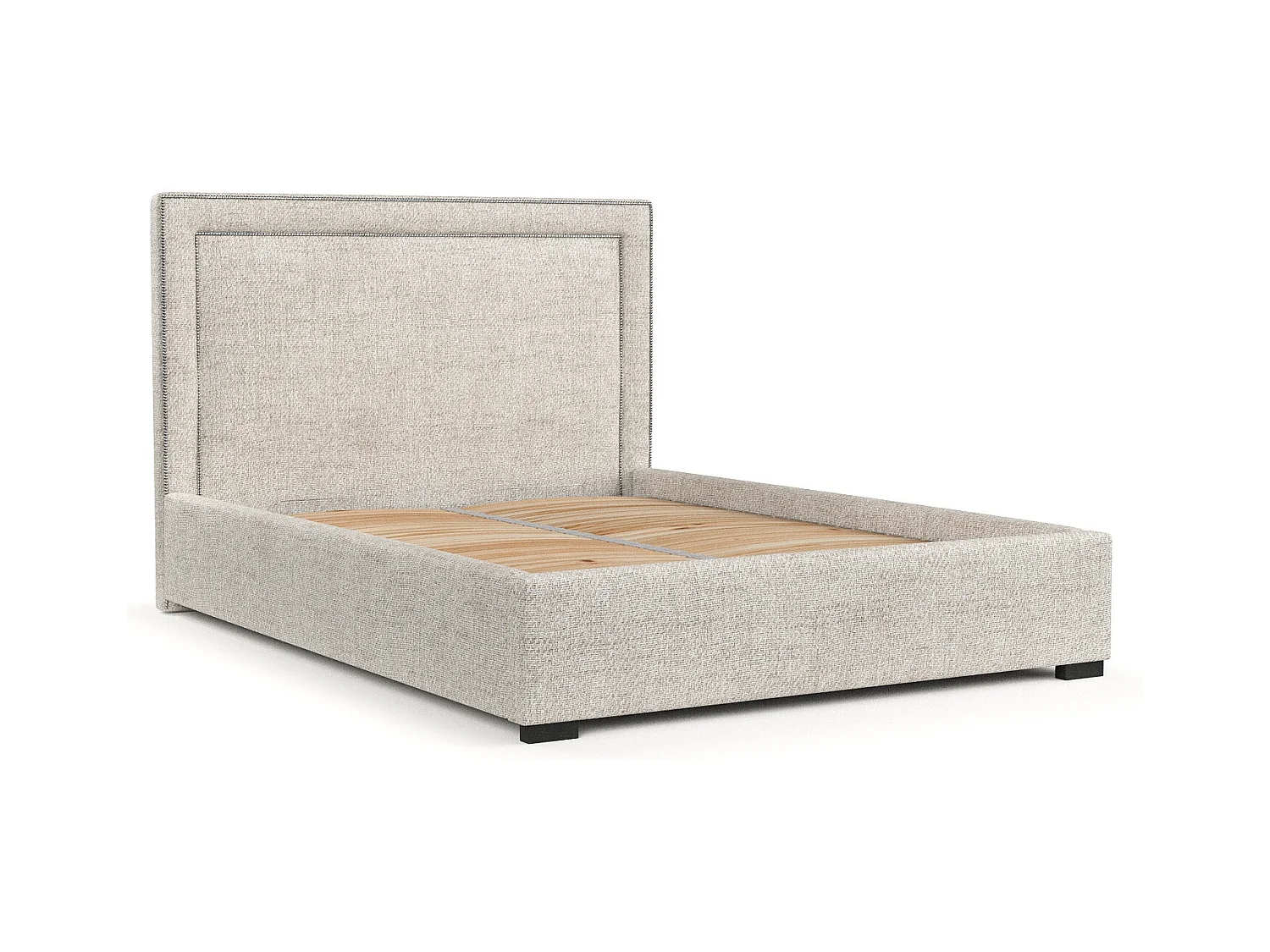 Polsterbett Como - 140 x 200 cm - Webstoff - creme