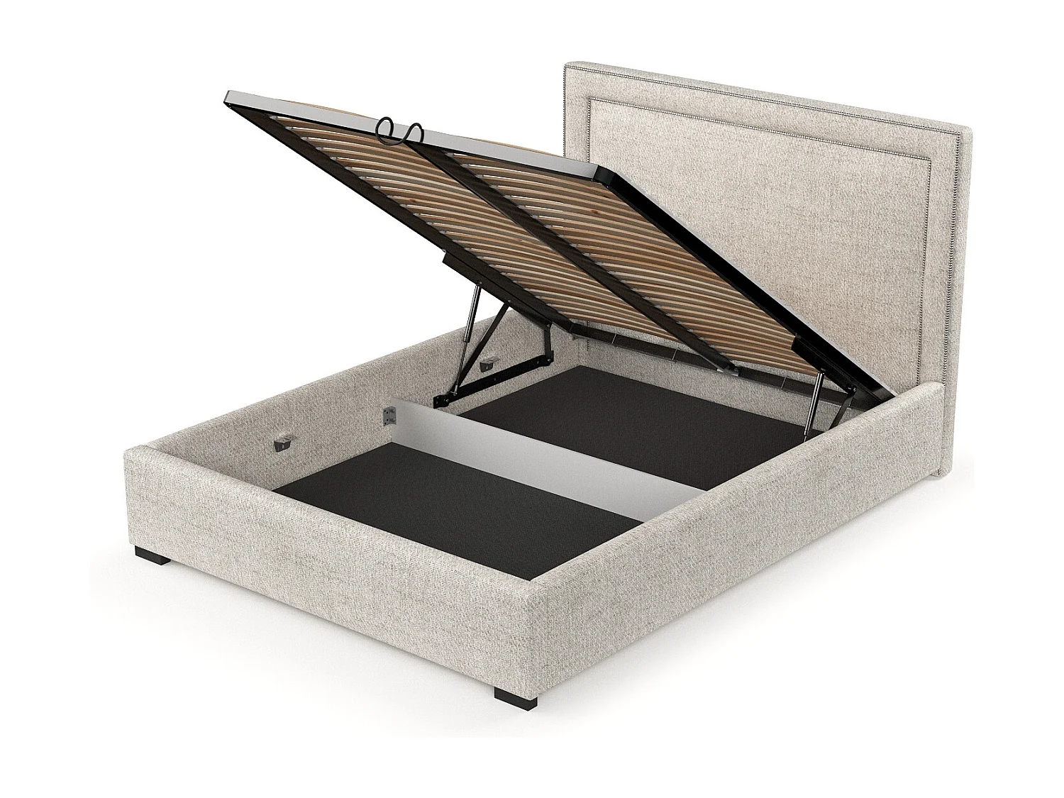 Polsterbett Como - 140 x 200 cm - Webstoff - creme