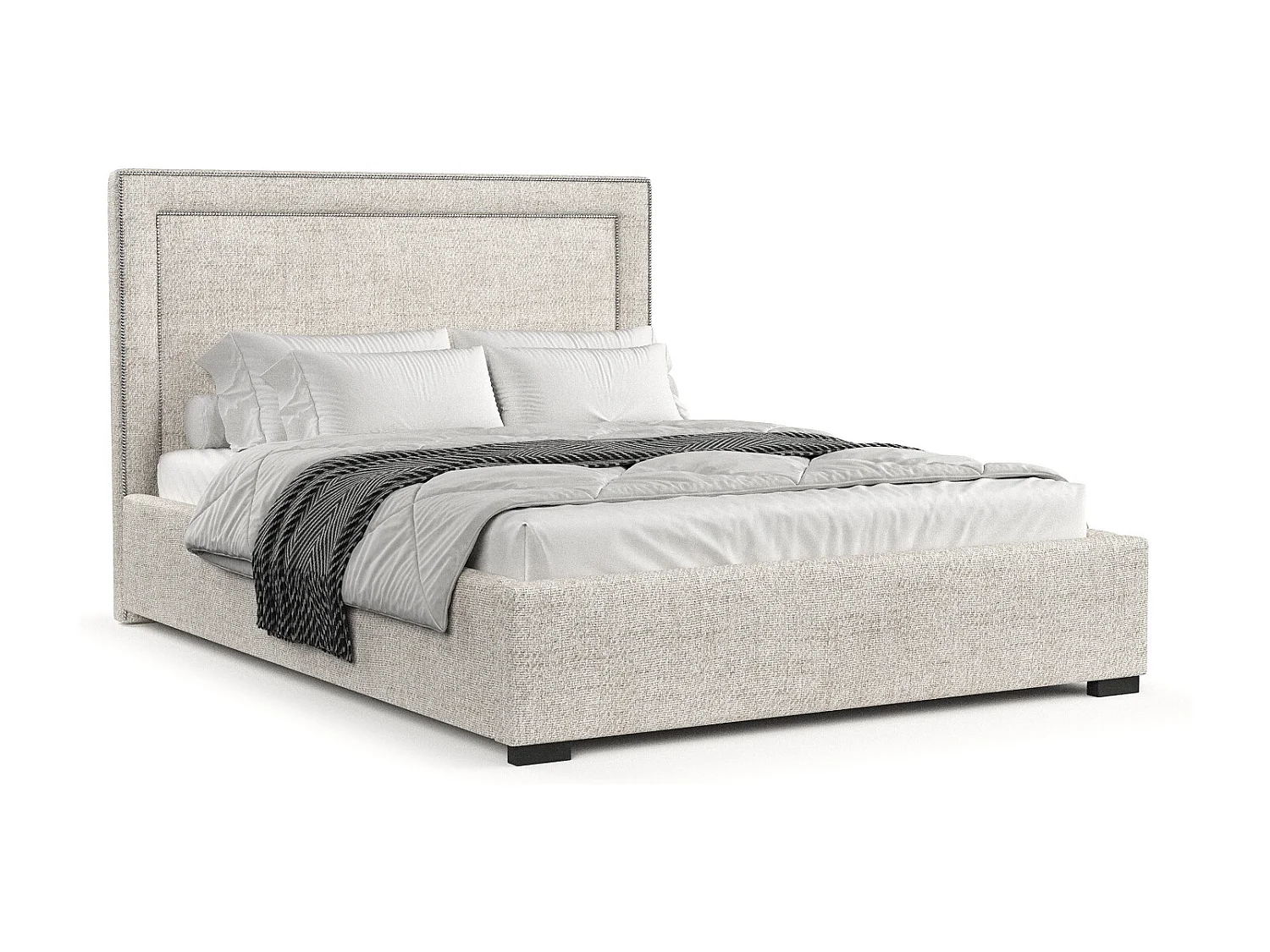 Polsterbett Como - 140 x 200 cm - Webstoff - creme