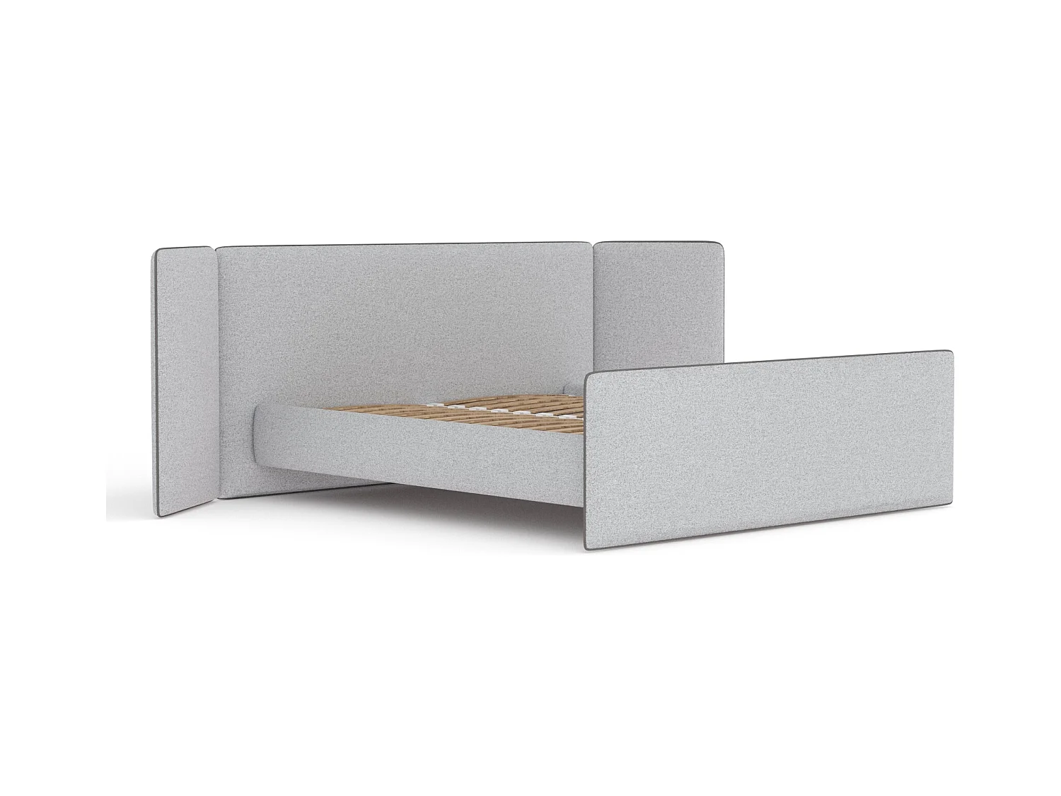 Polsterbett Tokyo - 140 x 200 cm - Webstoff - hellgrau