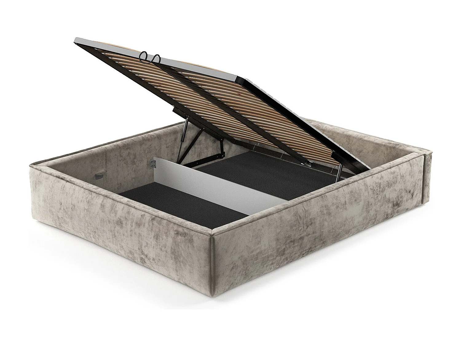 Polsterbett Alvar - 120 x 200 cm - Chenille-Stoff - beige