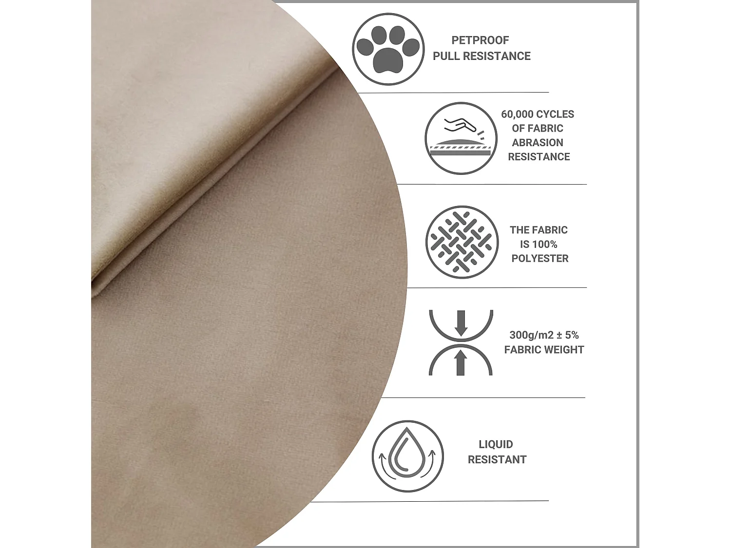 Polsterbett Livy - 180 x 200 cm - Samtstoff - beige