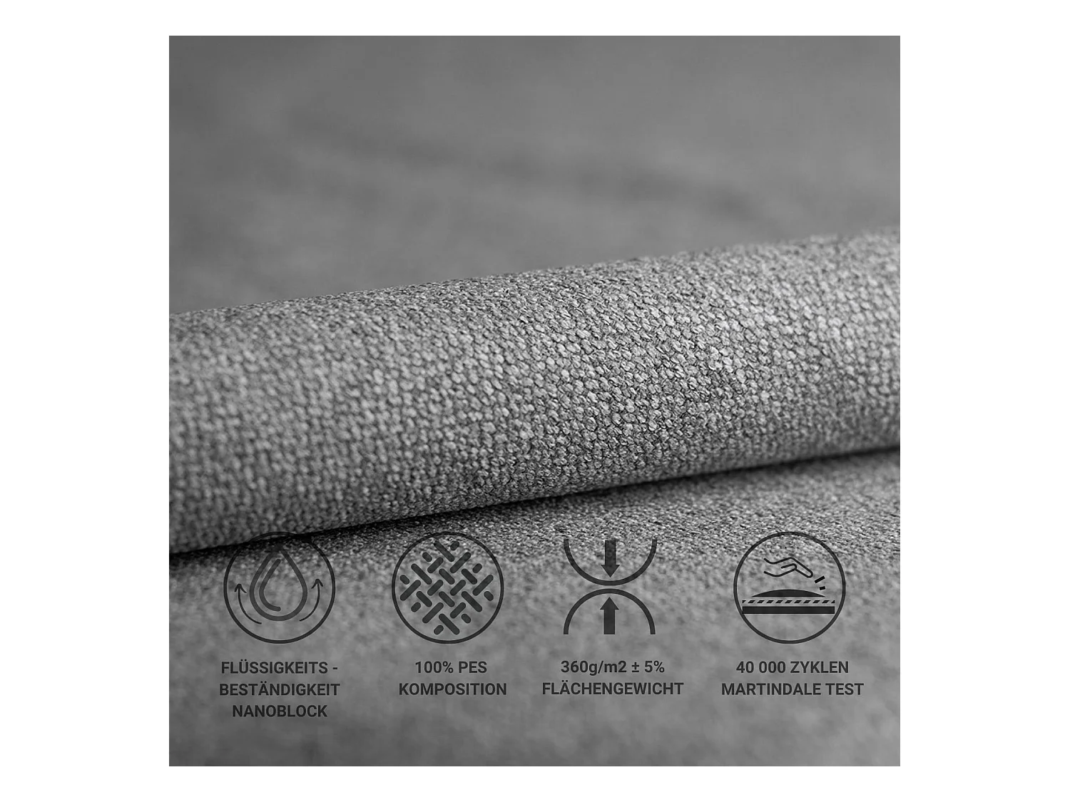 Polsterbett Noto - 160 x 200 cm - Webstoff - grau