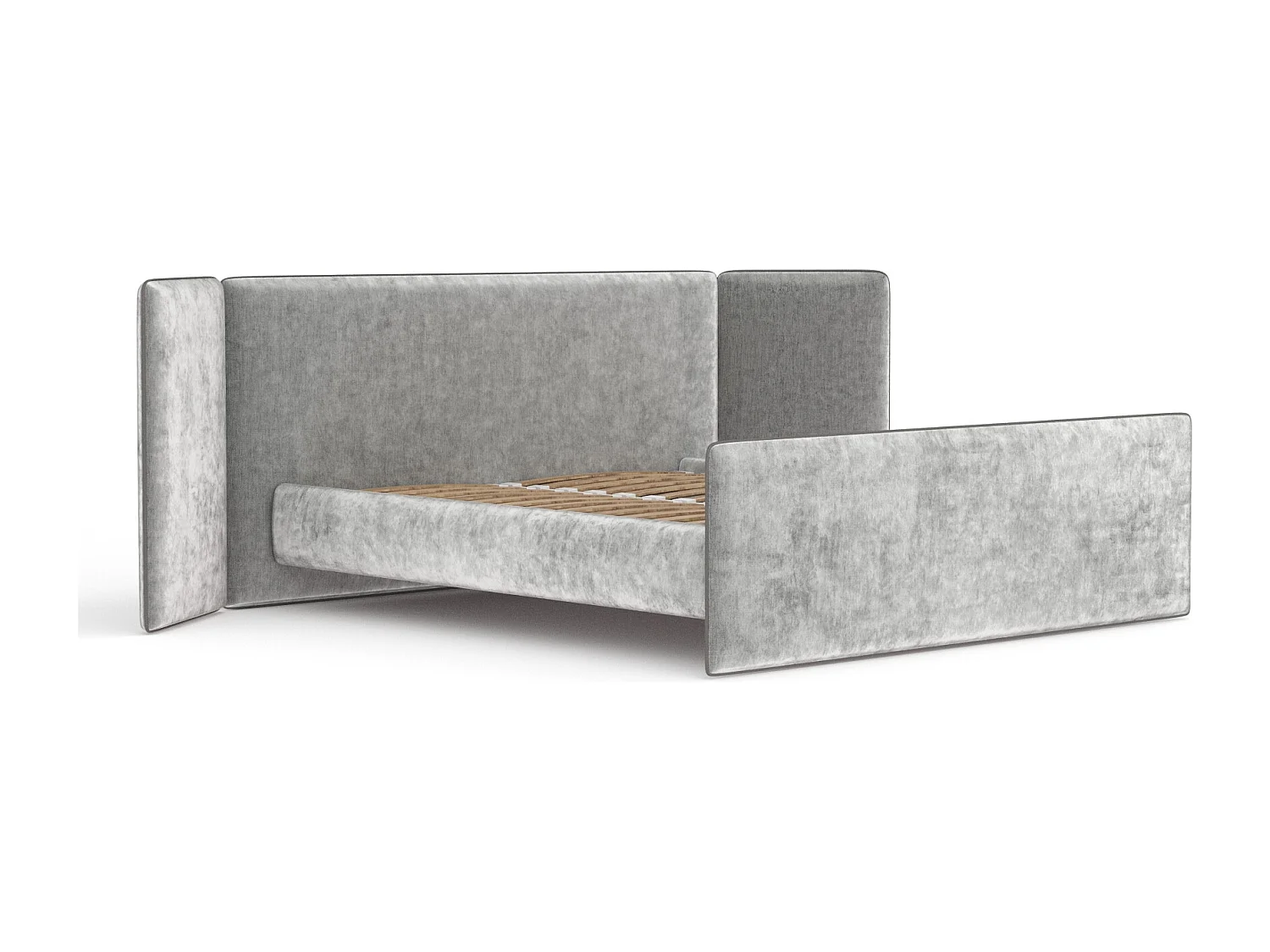 Polsterbett Tokyo - 160 x 200 cm - Chenille-Stoff - hellgrau