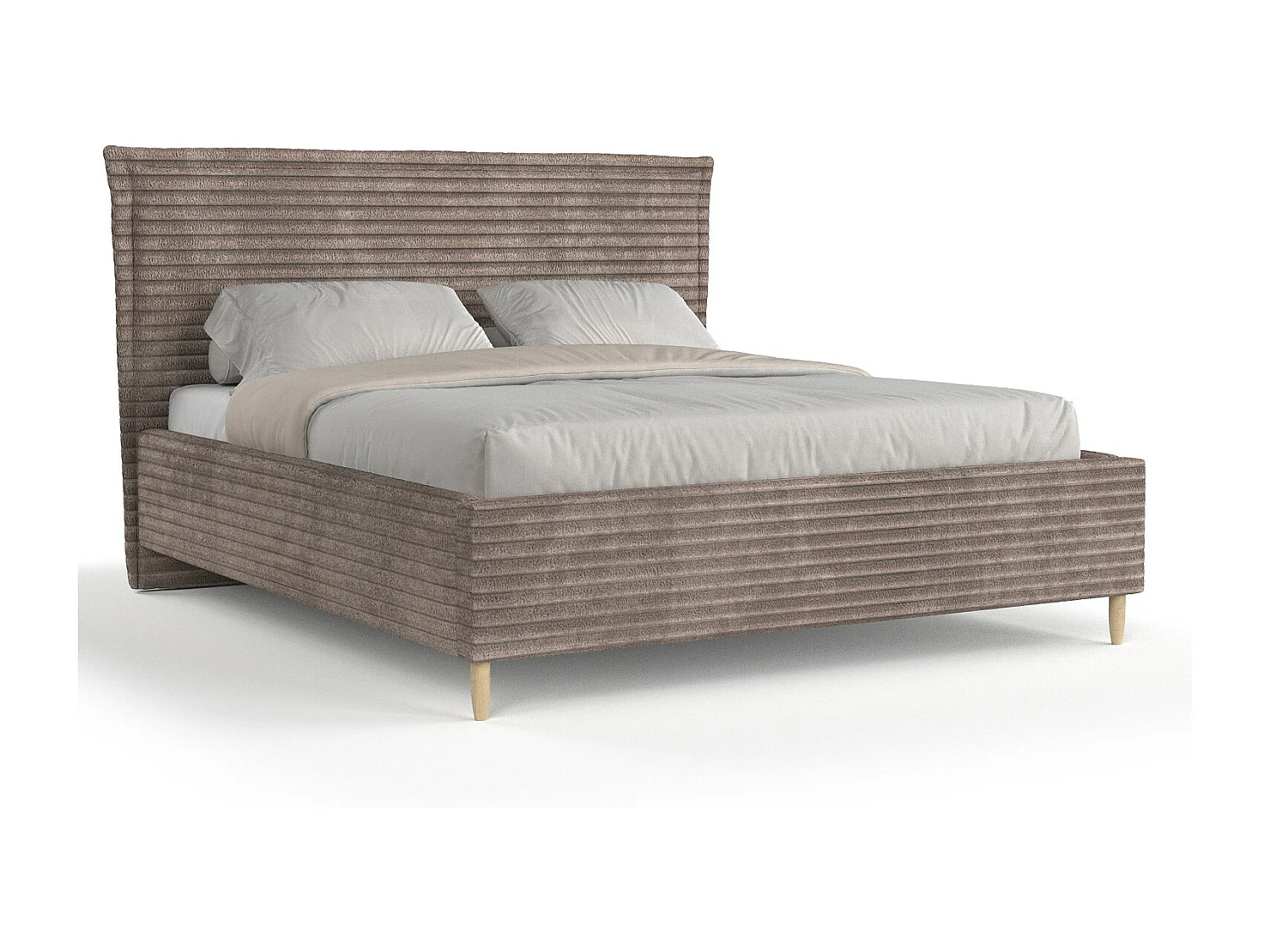 Polsterbett Cape Cod - 120 x 200 cm - Samtstoff - braun