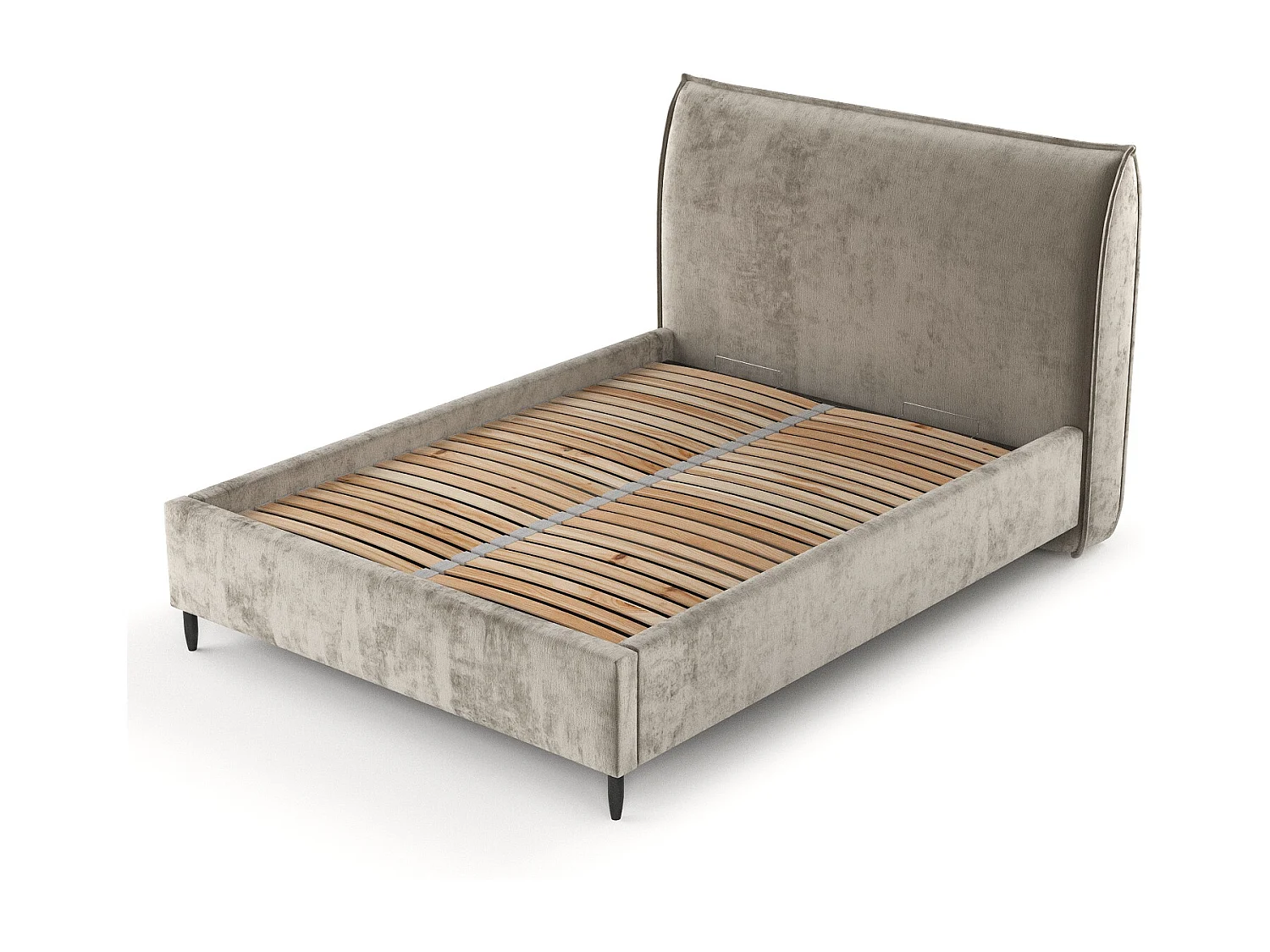 Polsterbett Shell - 140 x 200 cm - Chenille-Stoff - beige