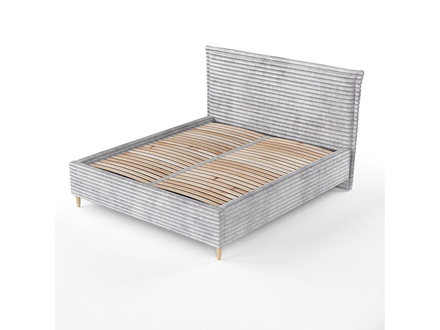 Polsterbett Cape Cod - 180 x 200 cm - Samtstoff - hellgrau