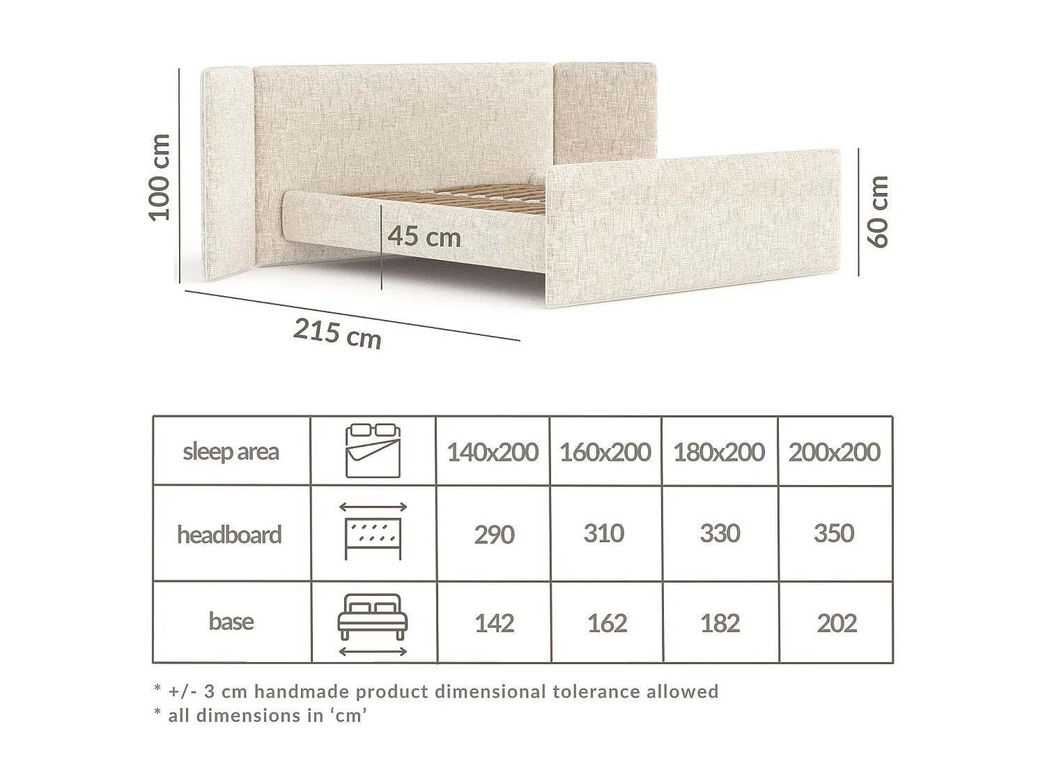 Lit coffre Tokyo - 180 x 200 cm - toile tissée - bleu marine